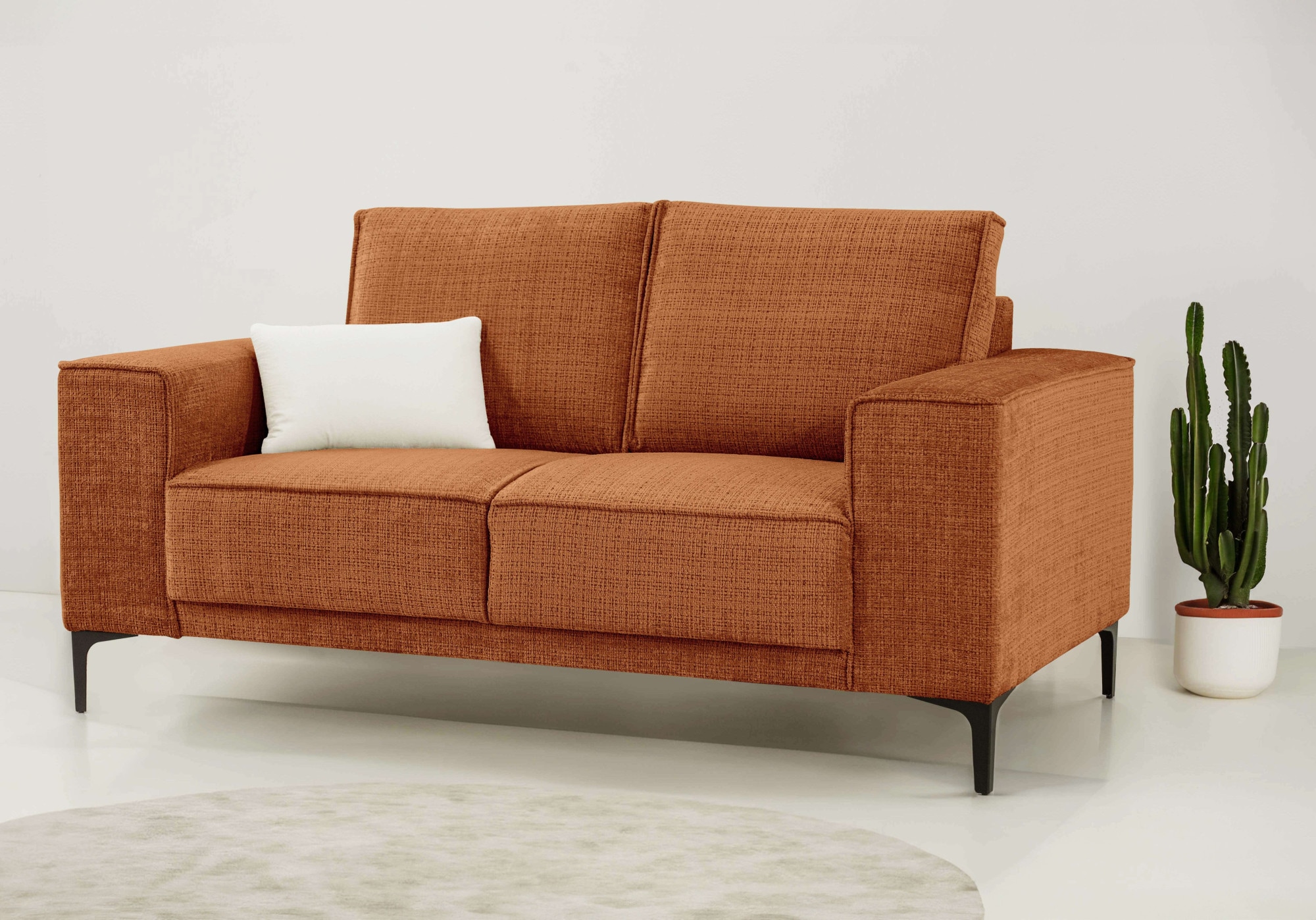 GOODproduct 2-places »OLAND Chenille, Sofa, B: 164 cm, Skandi-Design« 164 cm, suspension à vagues, design scandinave, pieds en métal