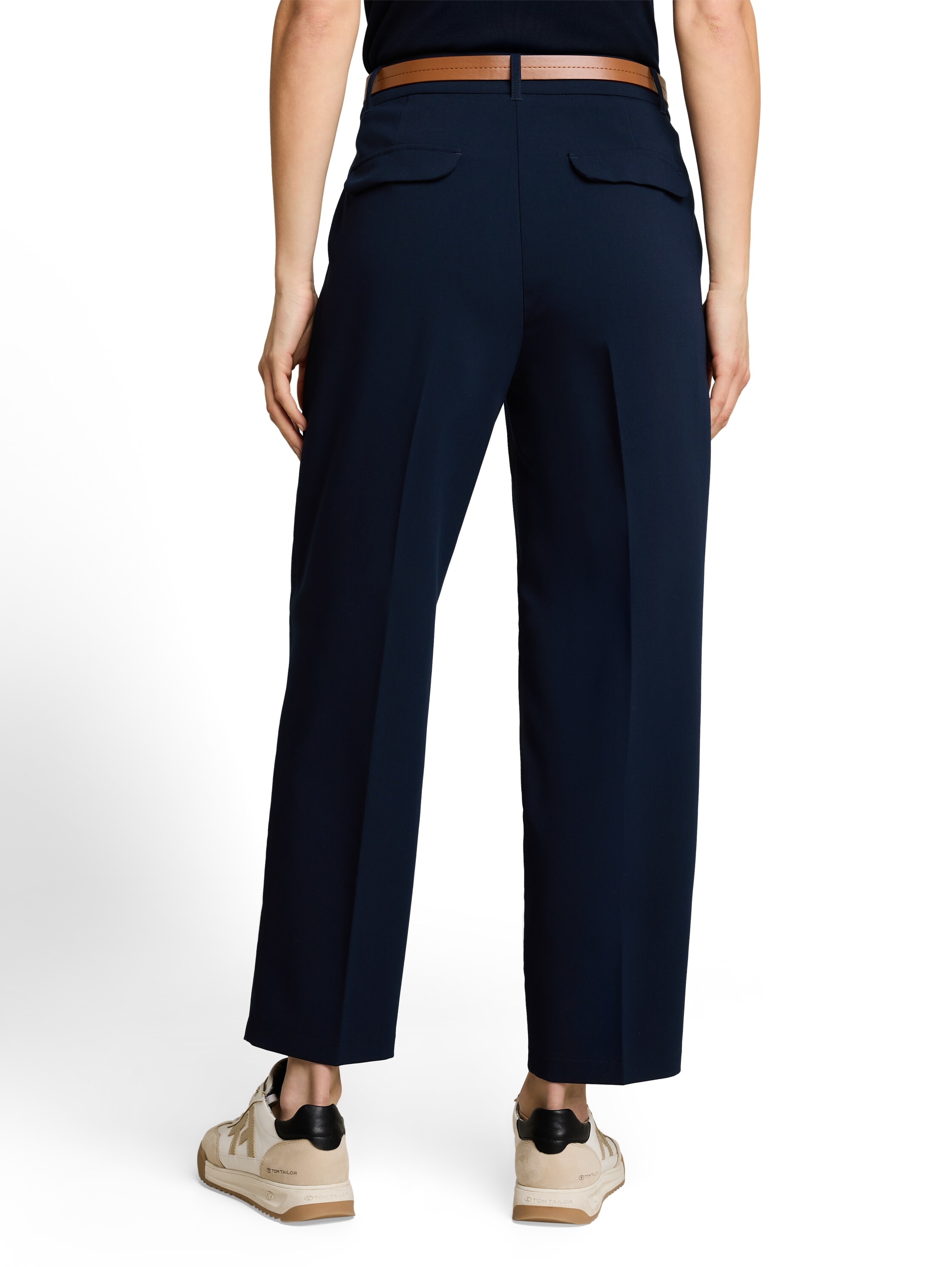 TOM TAILOR Pantalon à pinces »Barrel Leg«  pantalon d'été avec ceinture