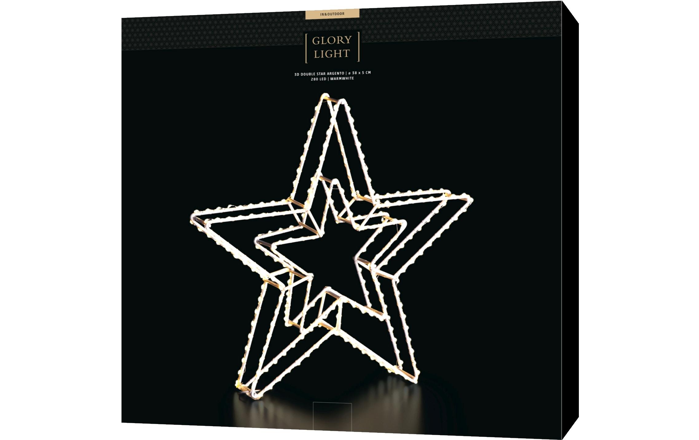 STT Figurine décorative LED »3D Double Star Argento 38cm«