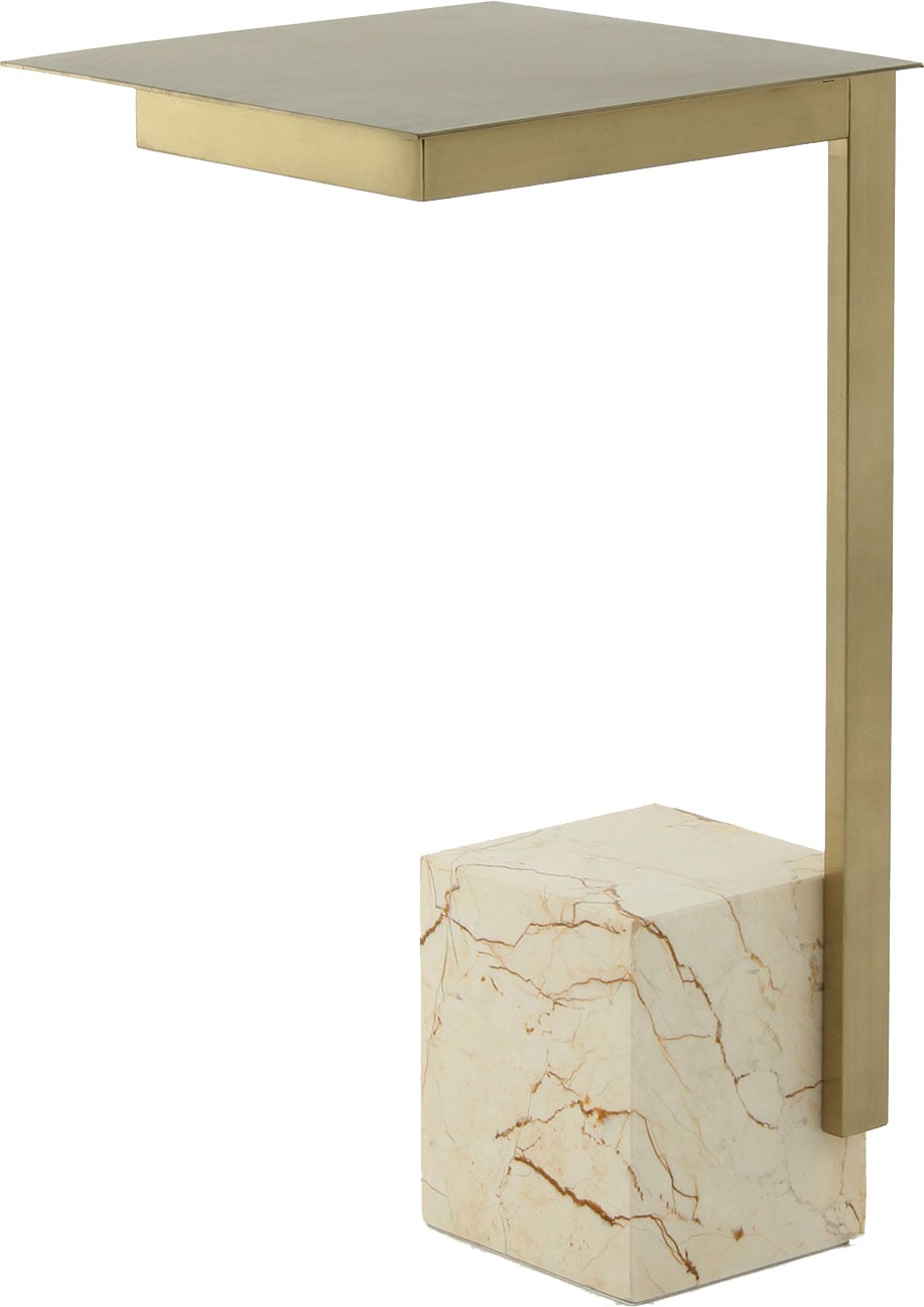 Kayoom Table d'appoint »Oscar 225, Passender Marmorfuss in kantigem Design« 1 cuis tlg. Eckiger Marmorfuss, eckige Ablagefläche und Gestell aus Edelstahl