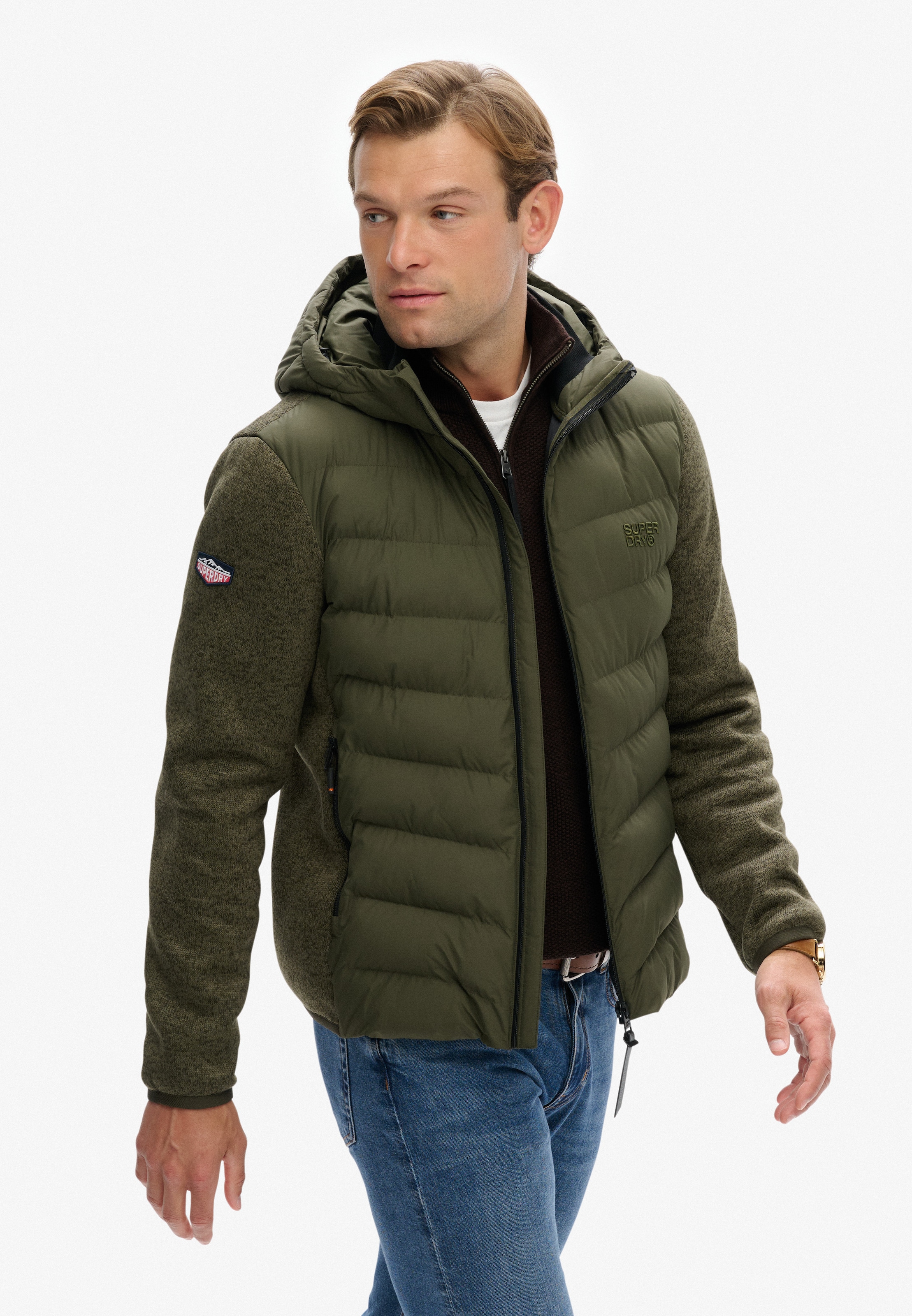 Superdry Veste matelassée »HOODED STORM KNIT HYBRID JKT« mit Kapuze