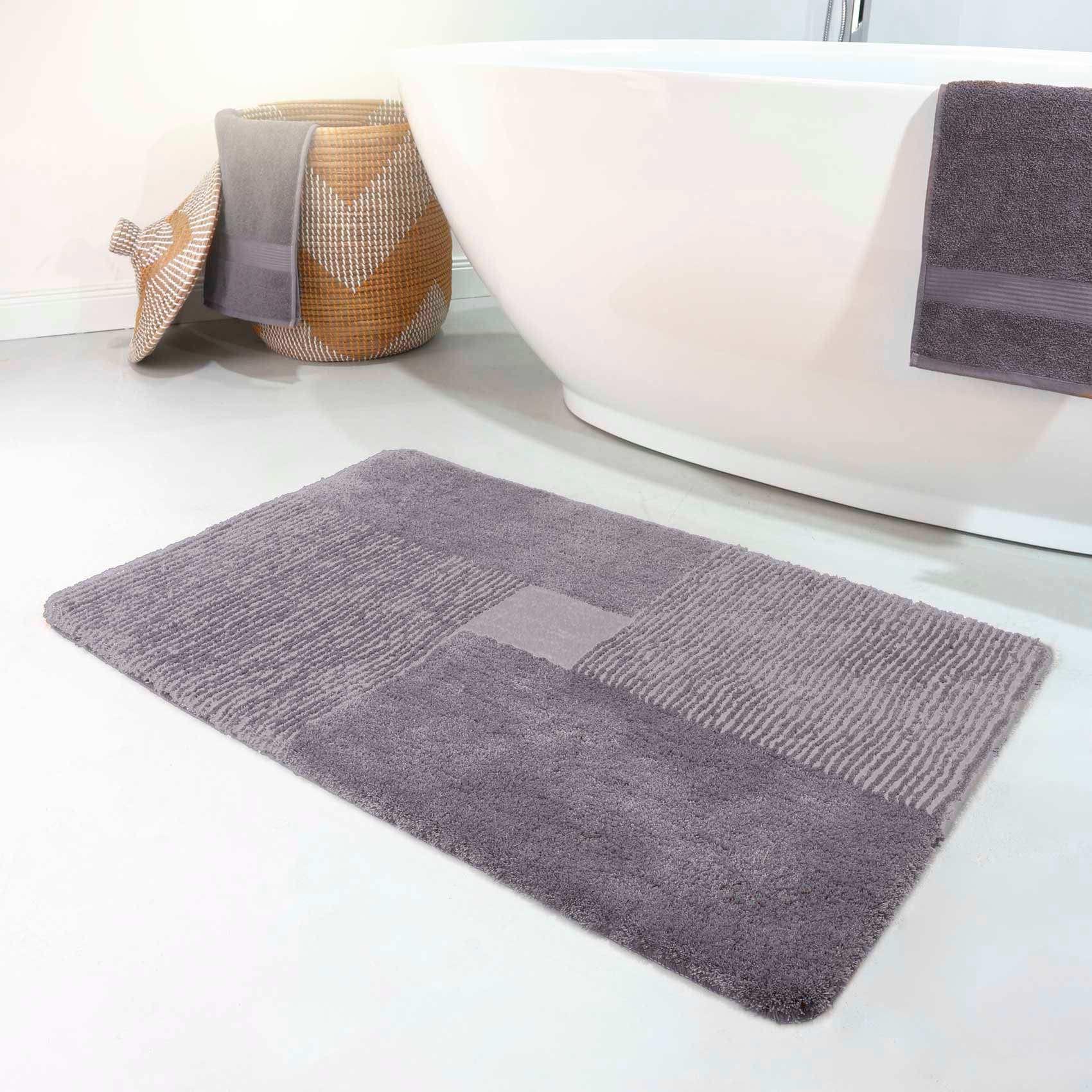 Homie Living Badematte »San Piero« Höhe 30 mm rutschhemmend beschichtet fussbodenheizungsgeeignet | schnell trocknend Badteppich, kuschelig weich, uni, waschbar, Badezimmerteppich