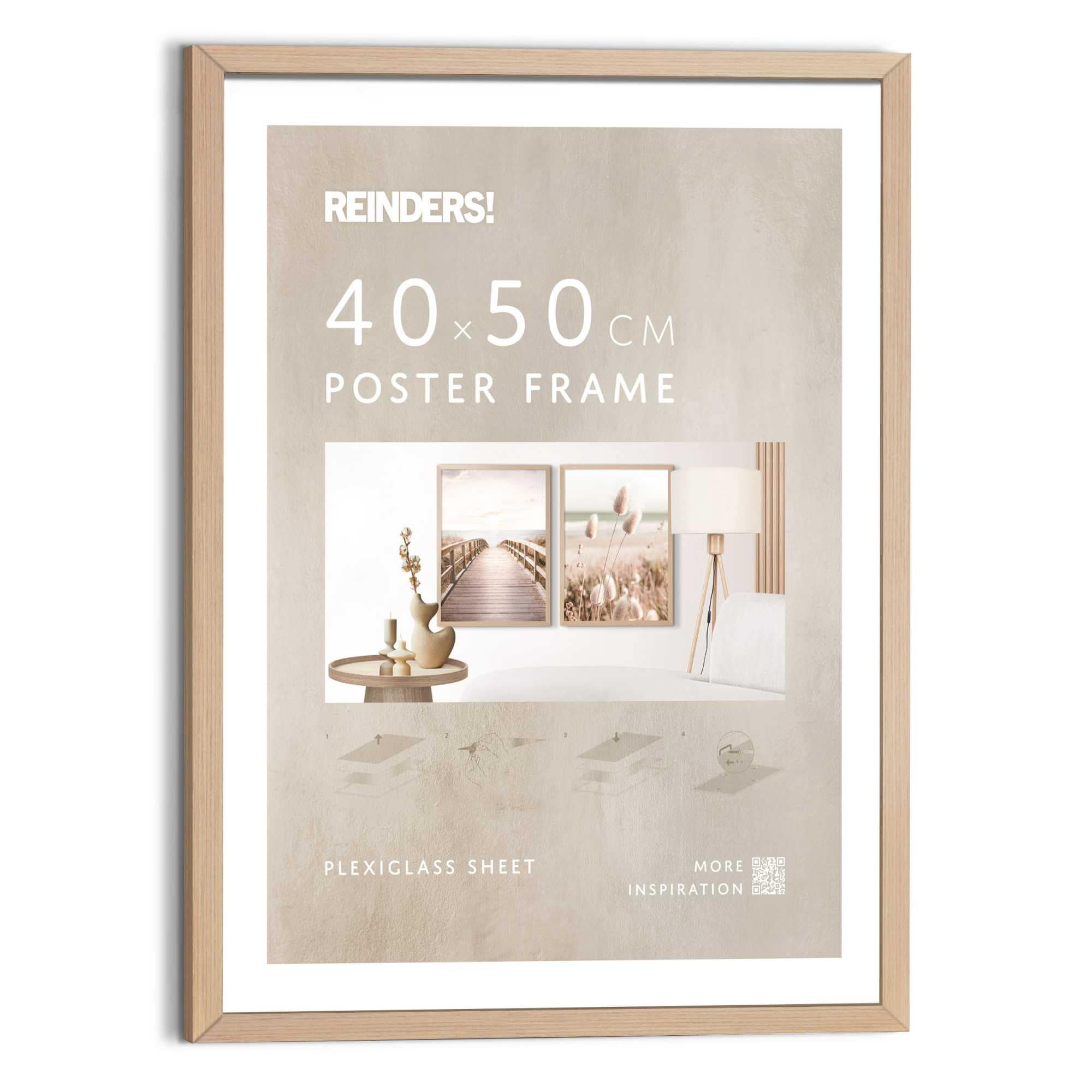 Reinders! Cadre photo »Poster 40x50 buche« 1 cuis tlg. Salon - Hêtre - MDF - Pas de problème - 43,5x53,5 cm