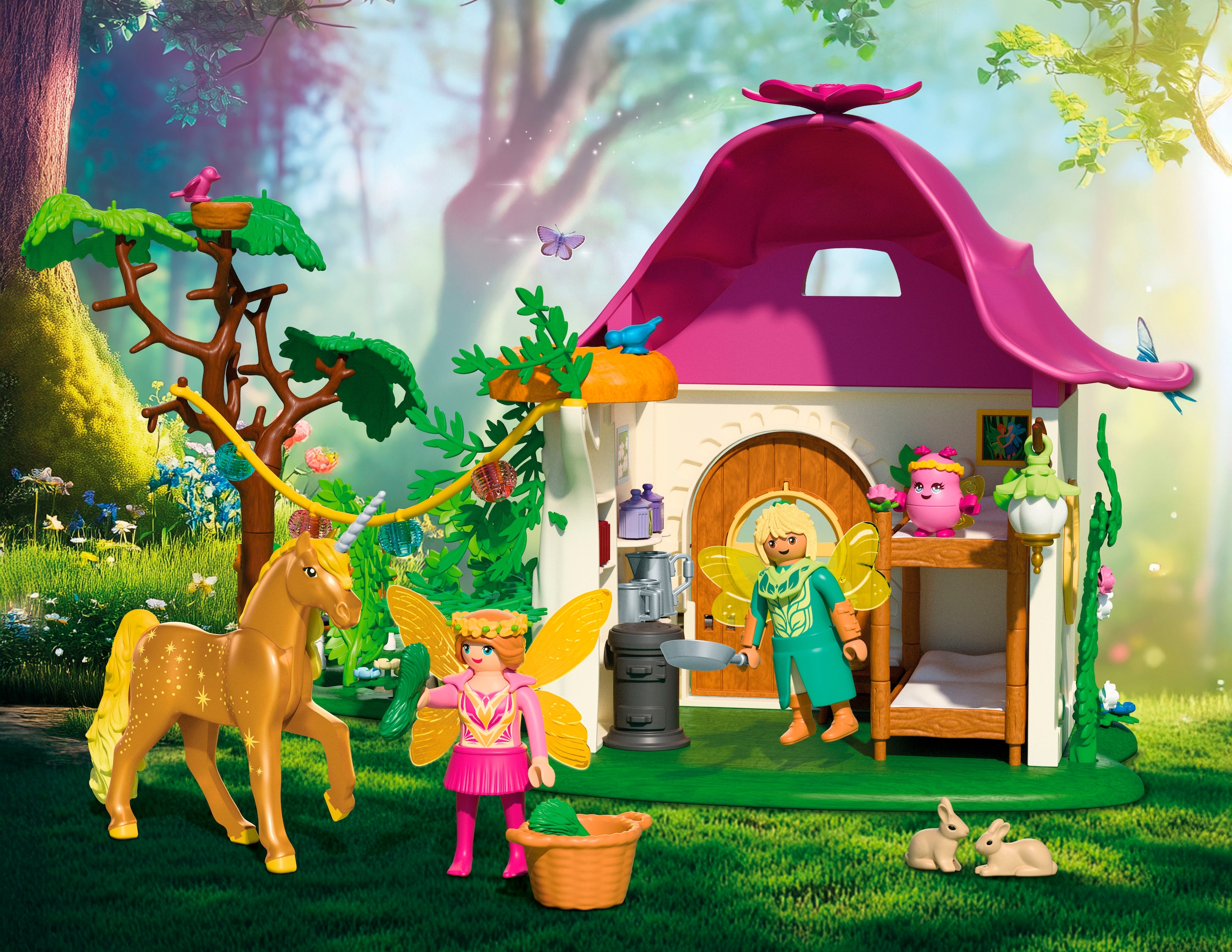 Playmobil® Jeu de construction »Gemütliches Feenzuhause mit Goldeinhorn und Stall (71838)« Princess Magic; Made in Germany