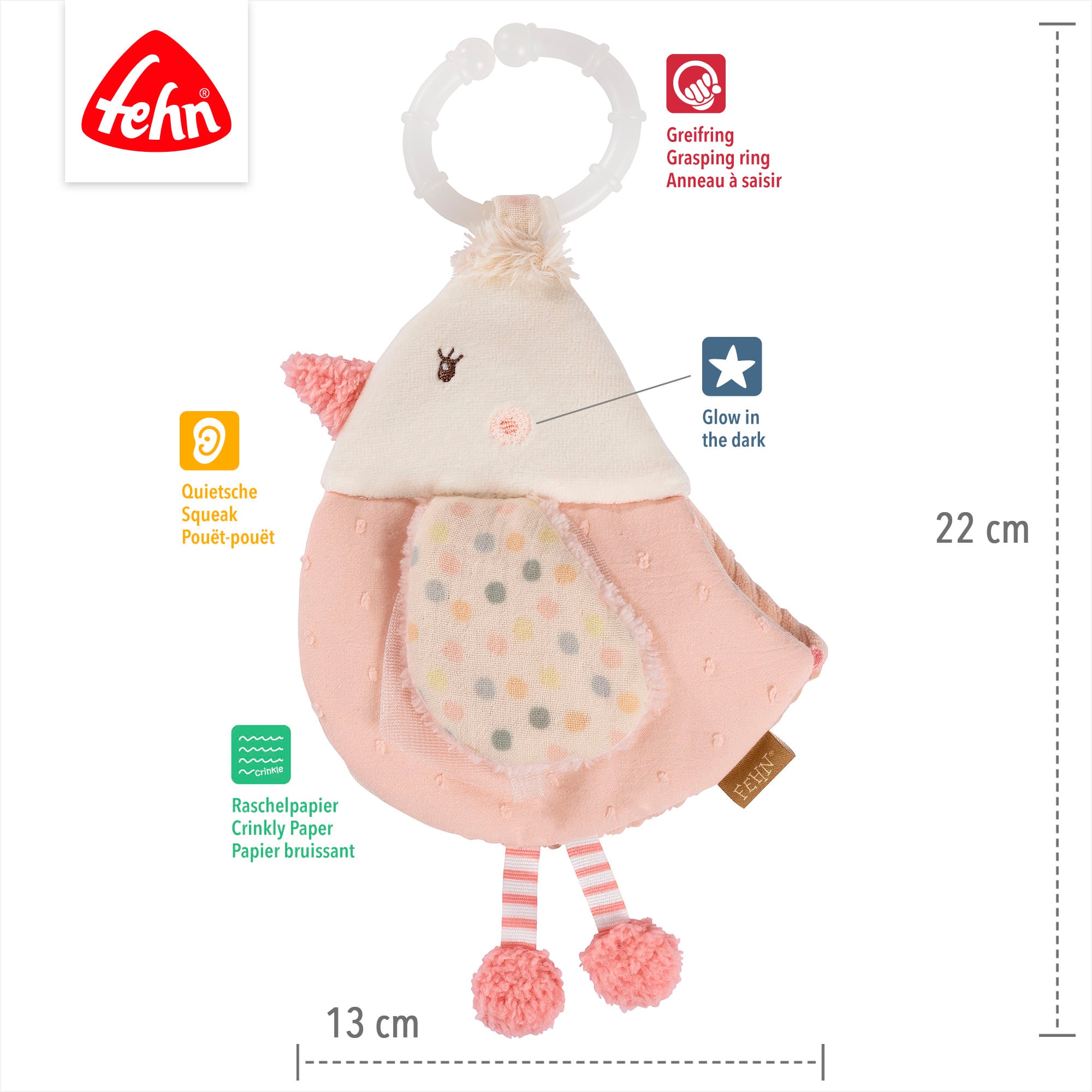 Fehn Greifspielzeug »feehnLAND, Stoffbuch Vogel«