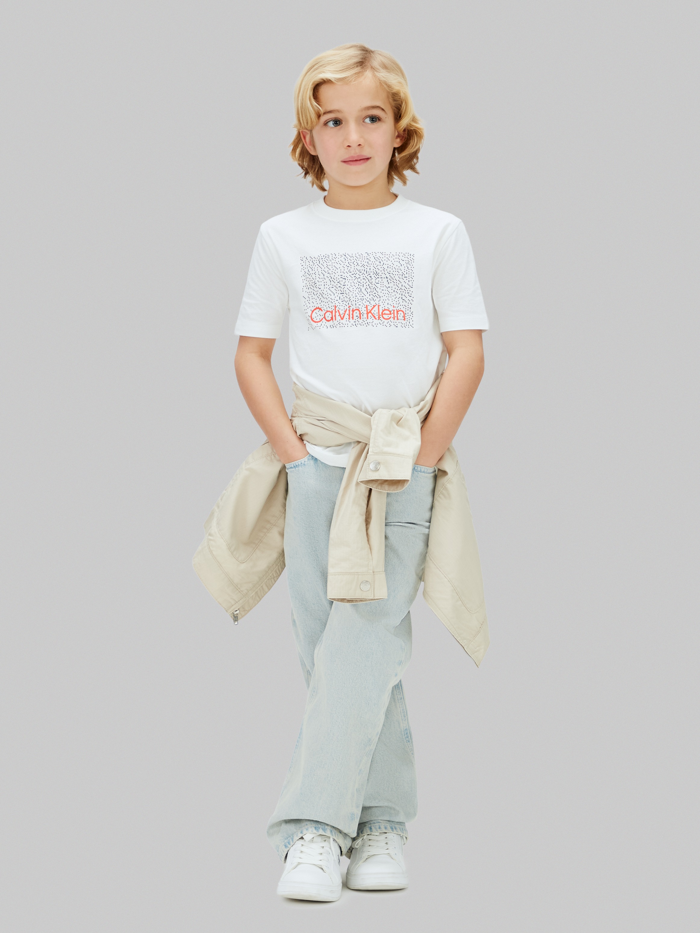 Calvin Klein Jeans T-shirt »PERFORATION T-SHIRT« Regular fit für Kinder mit Markenprint