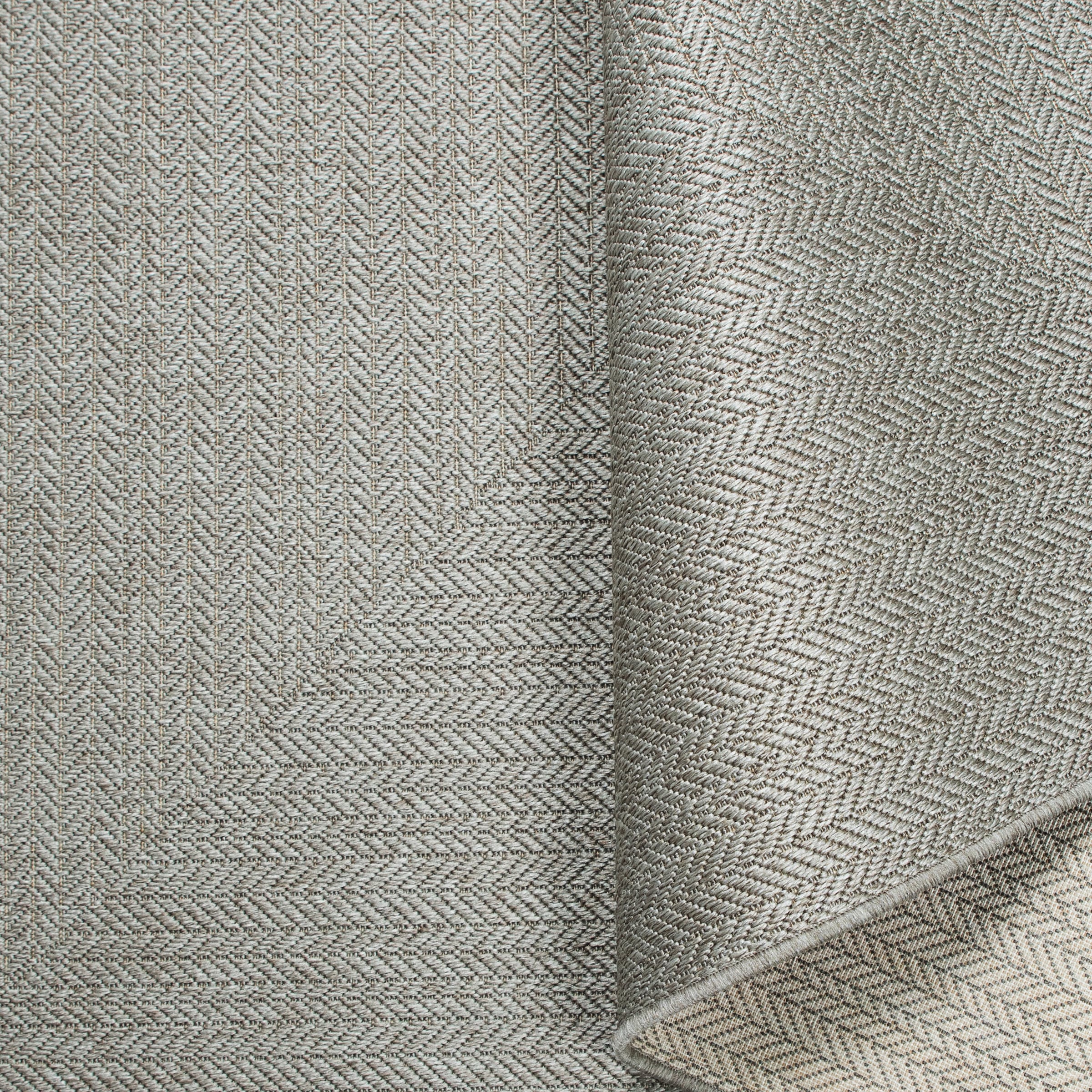 GOODproduct Teppich »Aliv, Fischgräten-Design auch für Balkon und Terrasse« rechteckig 3 mm Höhe In- und Outdoor geeignet, Wetterfest & UV-beständig