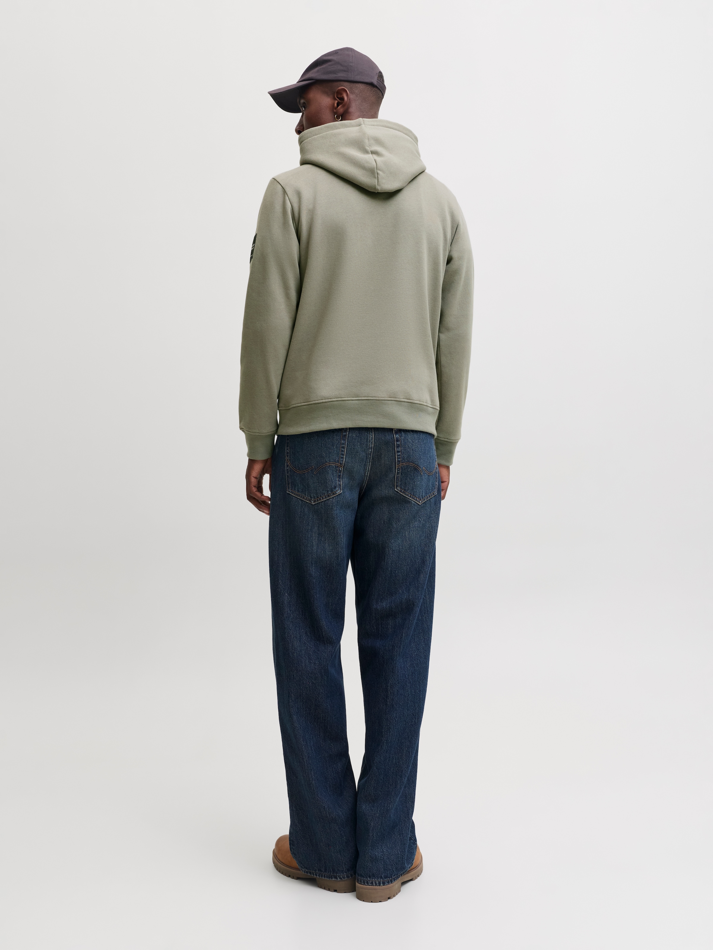 Jack & Jones Sweat à capuche »JJCLEVELAND SWEAT HOOD SN«, mélange de matériaux, coupe régulière
