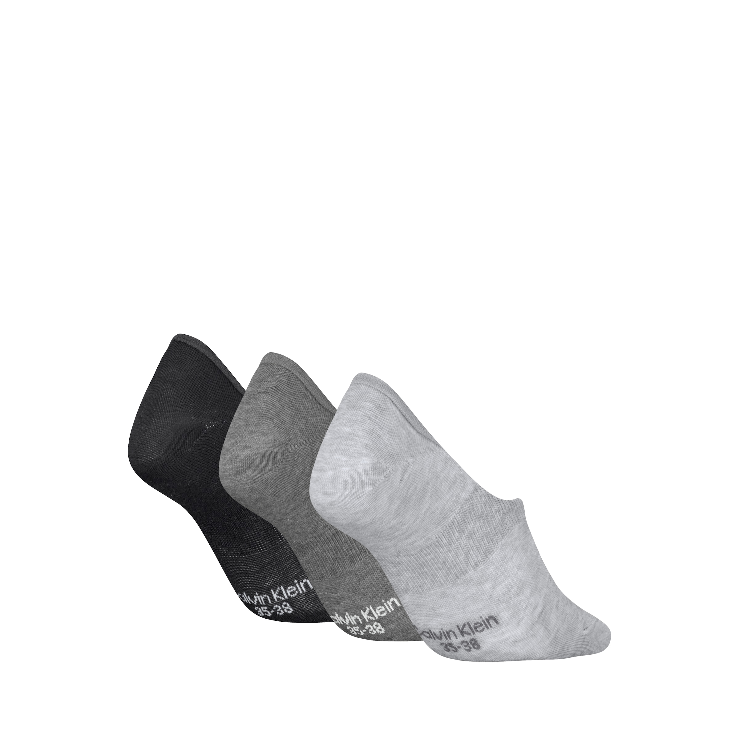Calvin Klein Füsslinge »CK WOMEN FOOTIE MC« 3 Paar,  Antirutsch Noppen im Fersenbereich, Cotton-Mix, elastisch