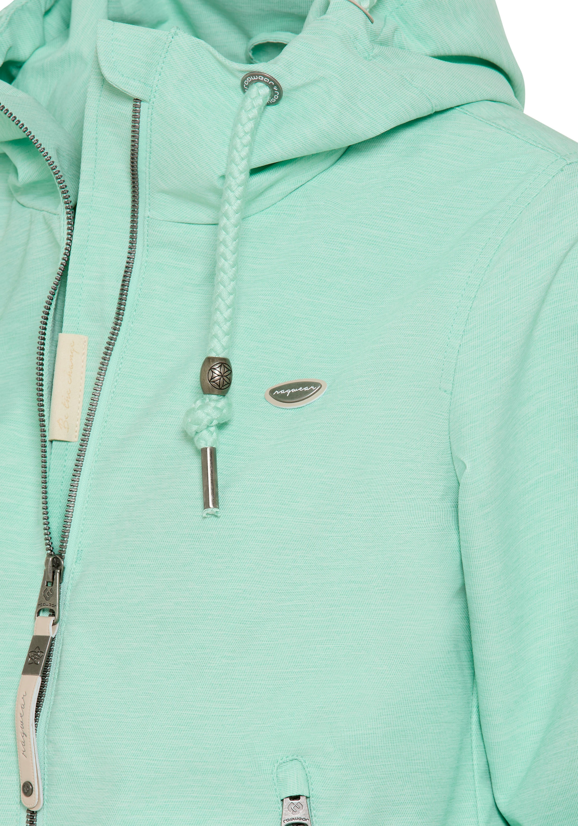 Ragwear Veste d'extérieur »NUGGIE O« avec capuche coupe longueur hanches, col montant, avec fermeture éclair