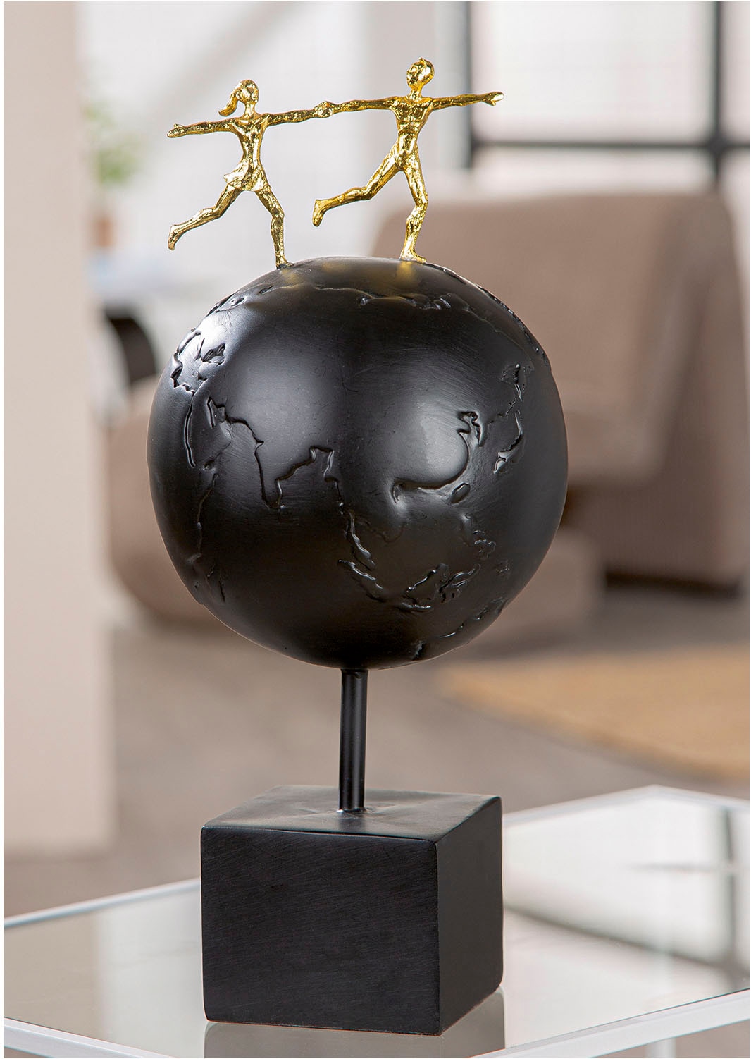 GILDE Dekoobjekt »Skulptur Erde; Paar Around the World schwarz H. 33,5 cm«