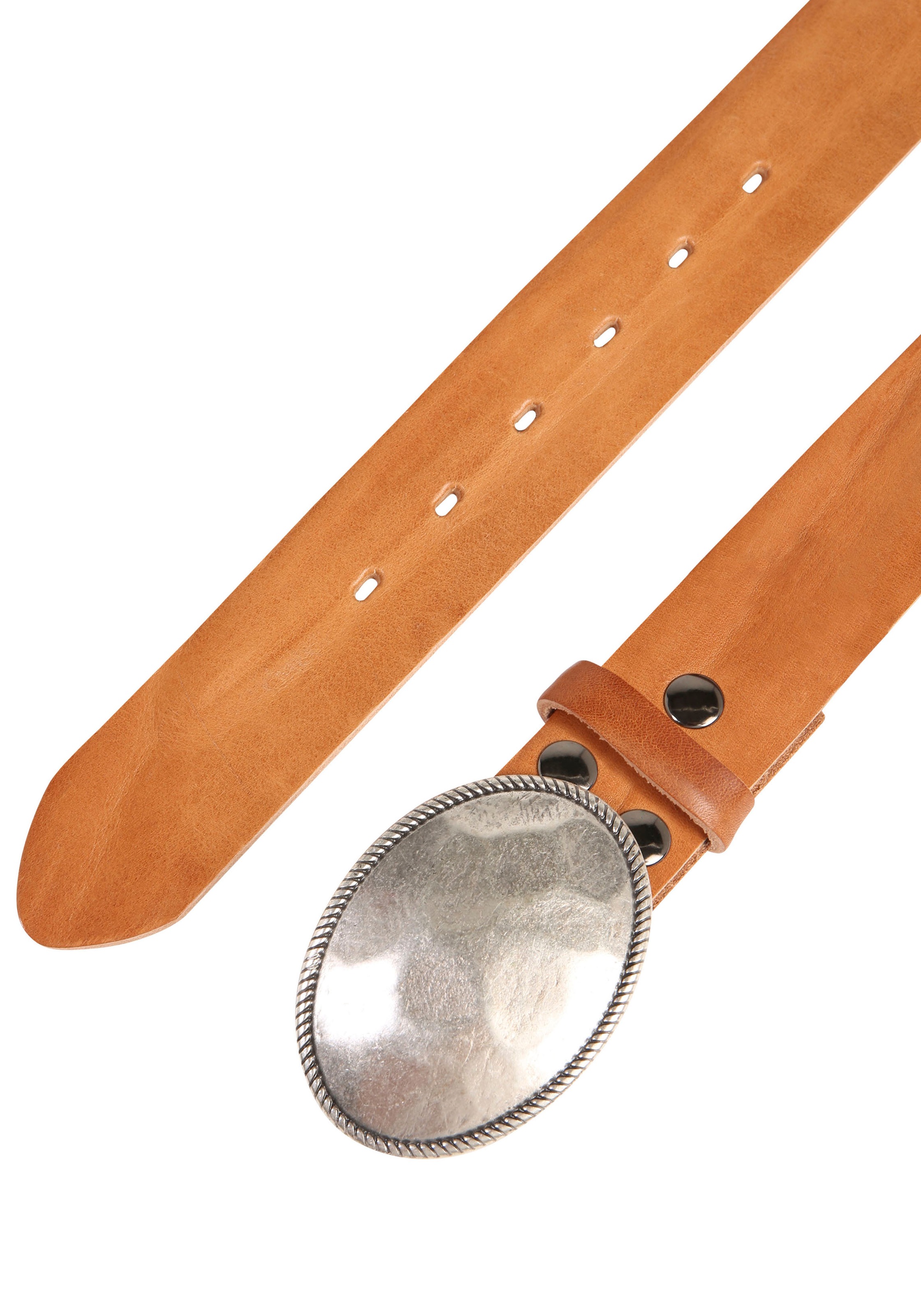 Rettungsring Gürtel Ledergürtel mit austauschbarer Schliesse »Oval Nieten Mit Strass«