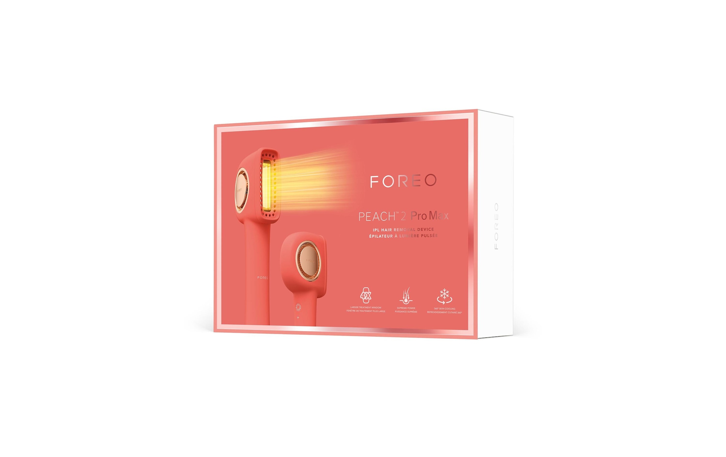 FOREO Épilateur IPL »PEACH 2 Pro Max« 500000 Lichtimpulse Professionelles IPL-Haarentfernungsgerät mit 360-Grad-Kühlsystem