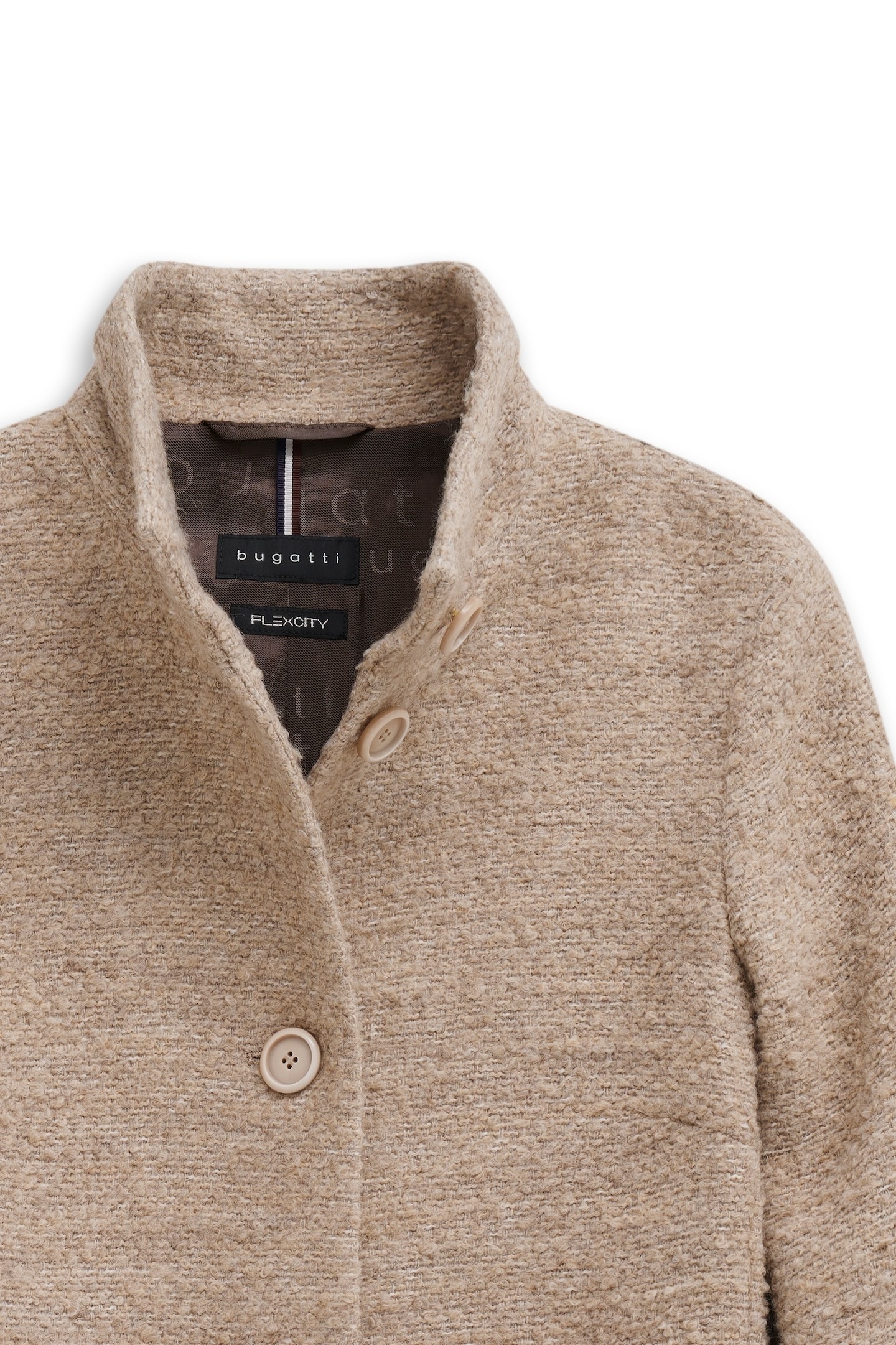 bugatti Wollmantel »Modern Fit« mit Flexcity Stretch und Stehkragen