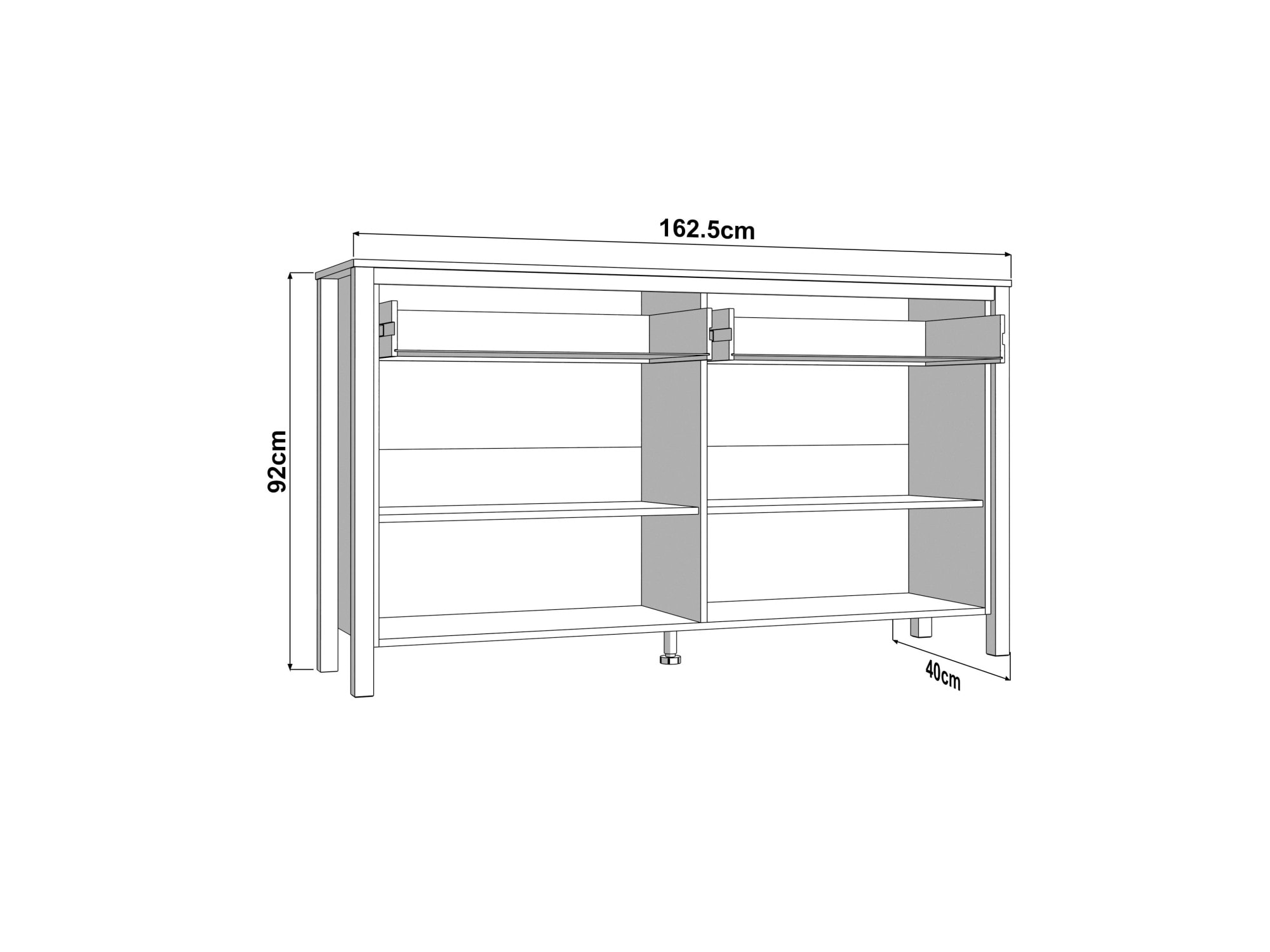 Home affaire Buffet »BEDFORD Kommode, Kombikommode, Anrichte, Schrank« Profil MDF 2D recouvert, marquage à chaud
