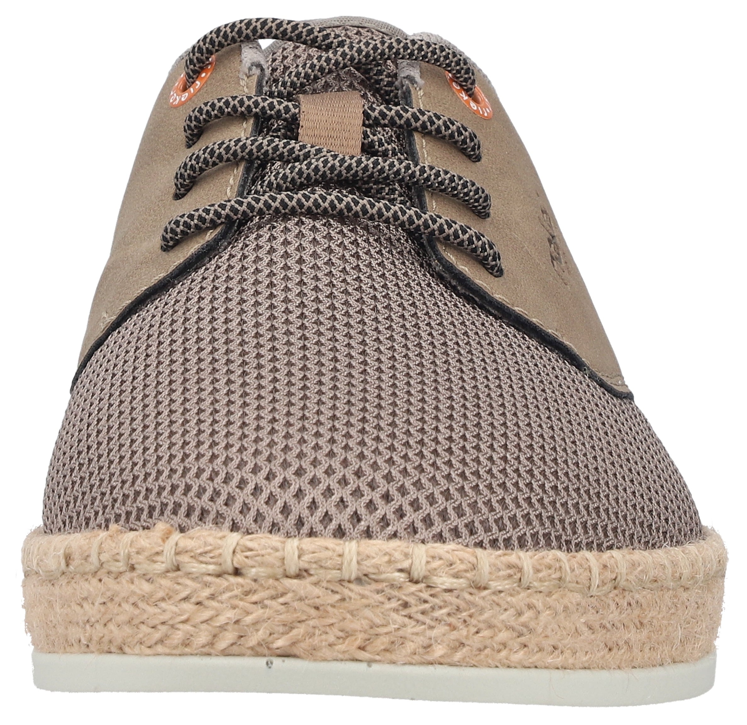 Rieker Chaussure à lacets  Chaussure basse, sneaker, à lacets avec bordure en raphia sur la semelle