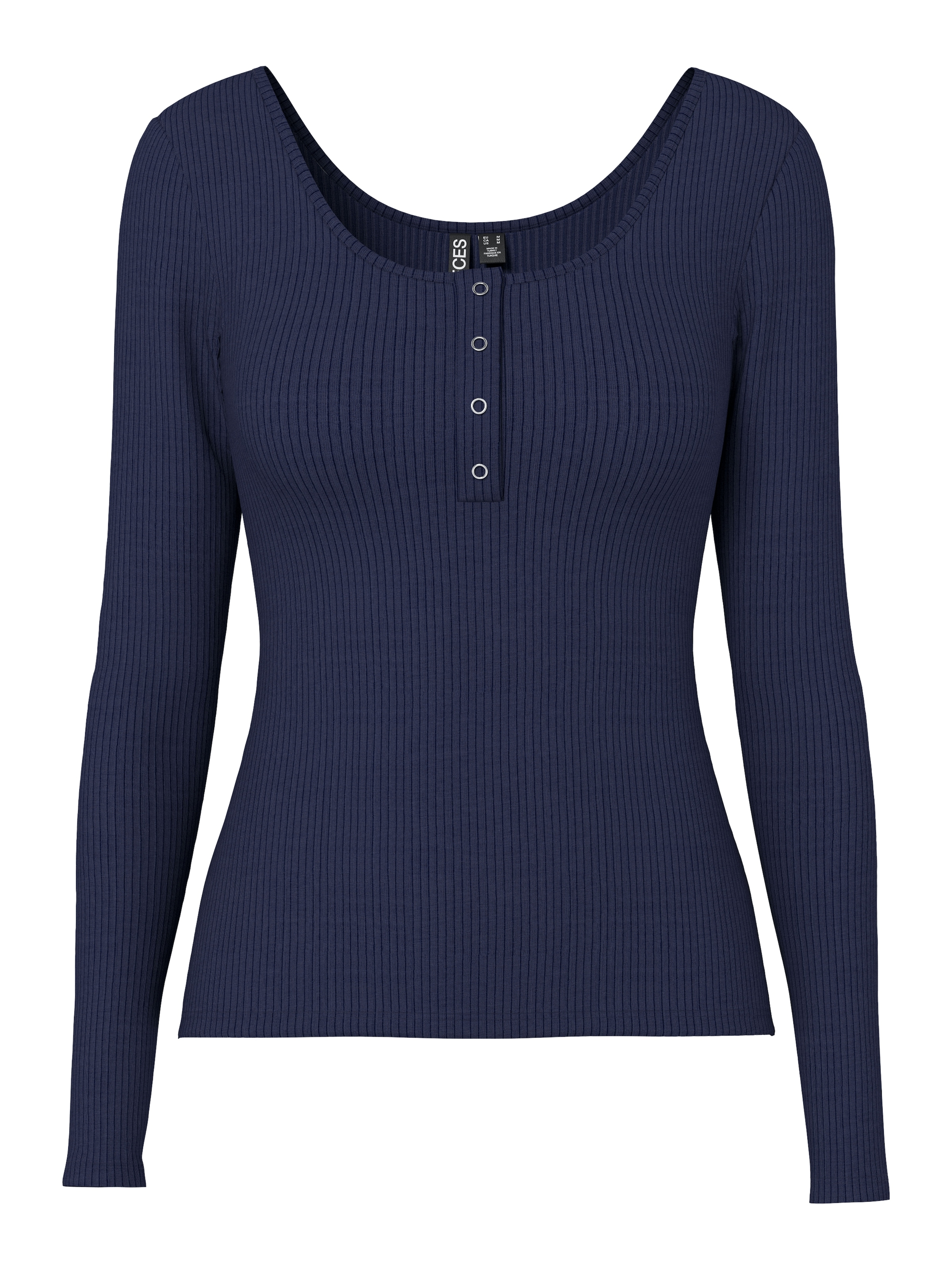 pieces Langarmshirt »PCKITTE LS TOP NOOS BC« Baumwollmischung, slim fit