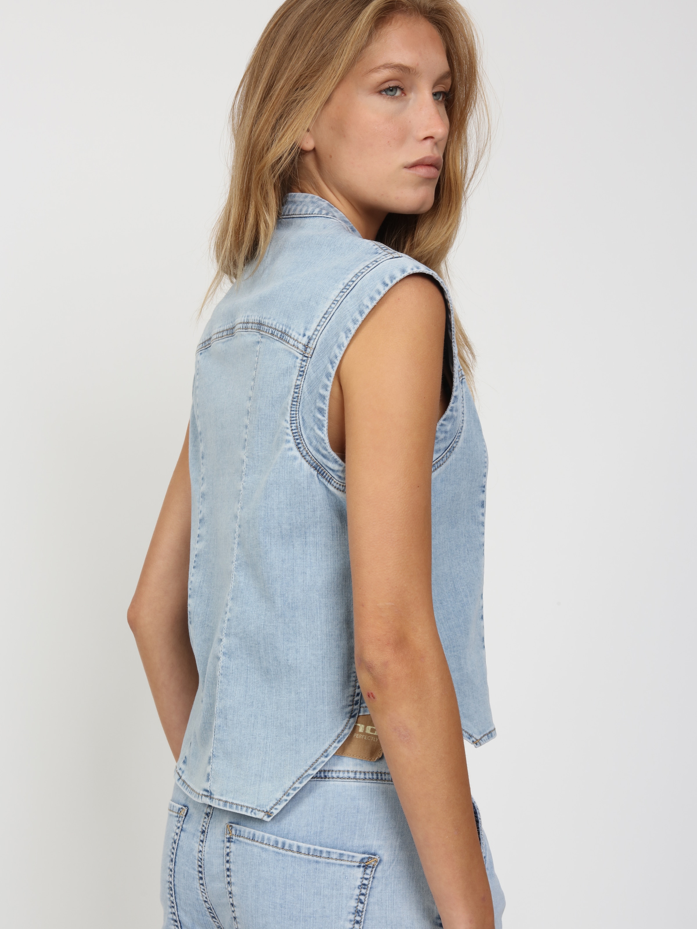 GANG Gilet en jean »94LARA VEST« sans manches, coupe relax