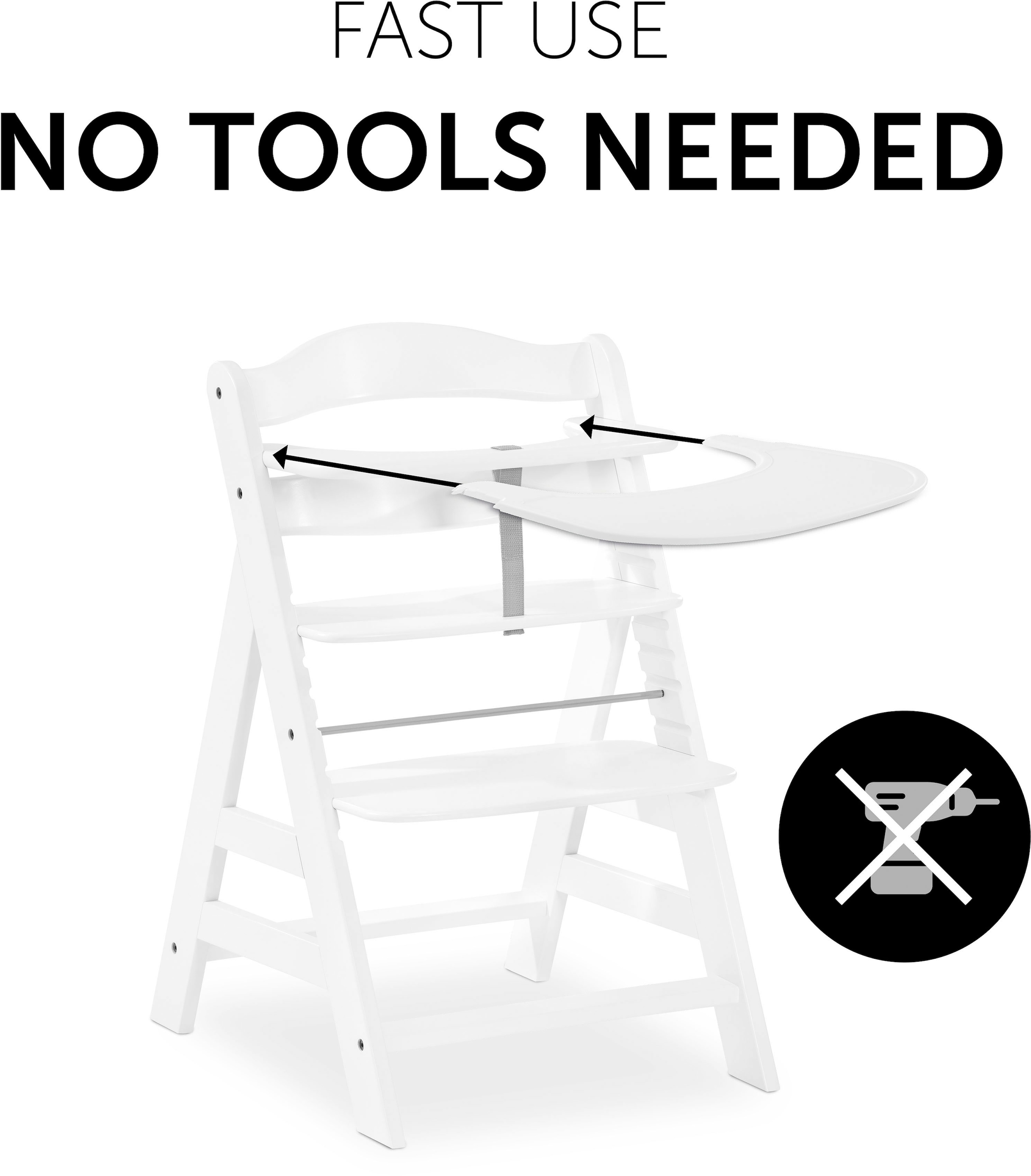 Hauck Hochstuhltablett »Alpha Click Tray, weiss« für Hauck Hochstuhl Alpha+