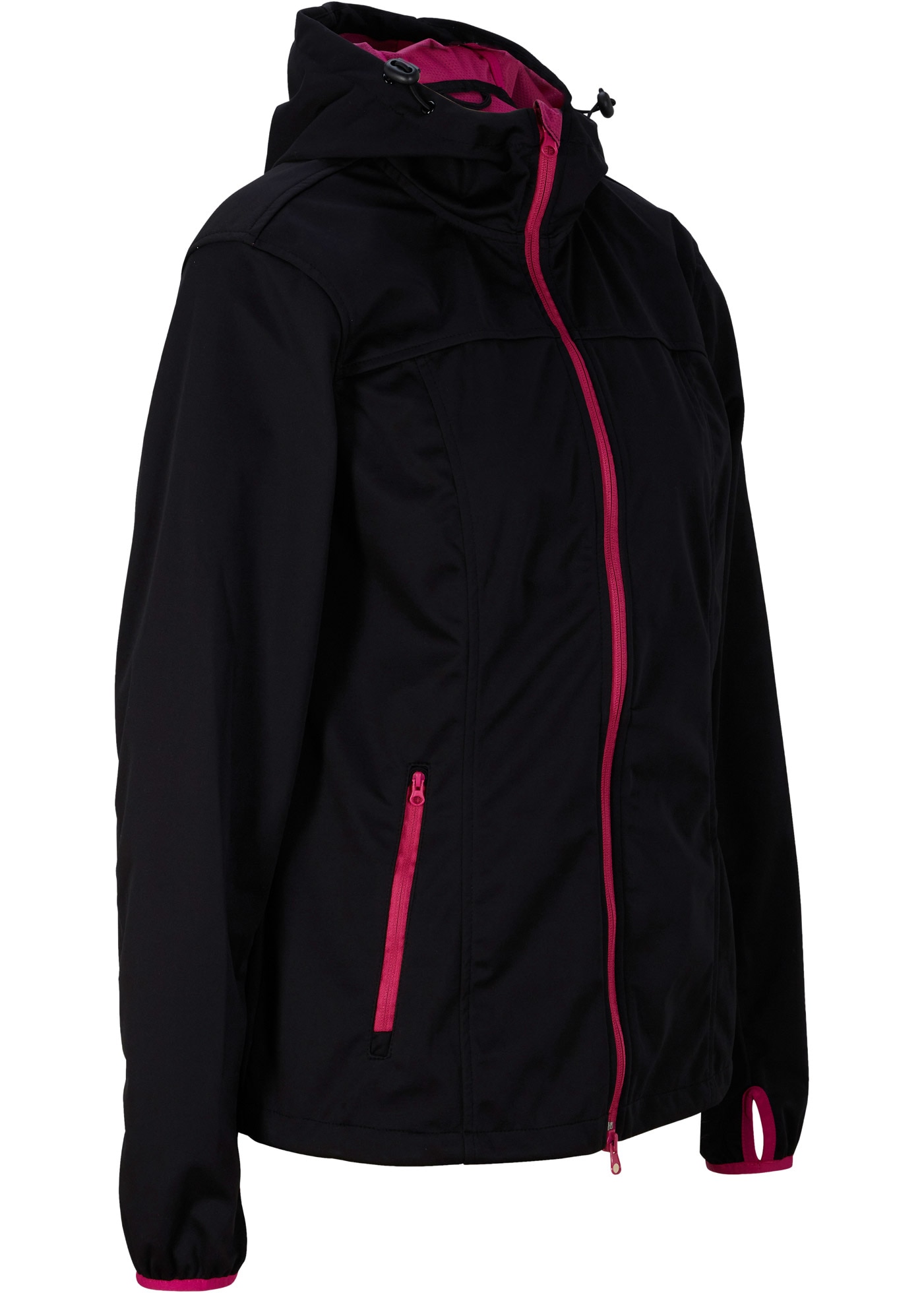 bonprix Veste softshell mit Kapuze leichtes Material, mit 2-Wege-Reissverschluss, mit Daumenlöchern