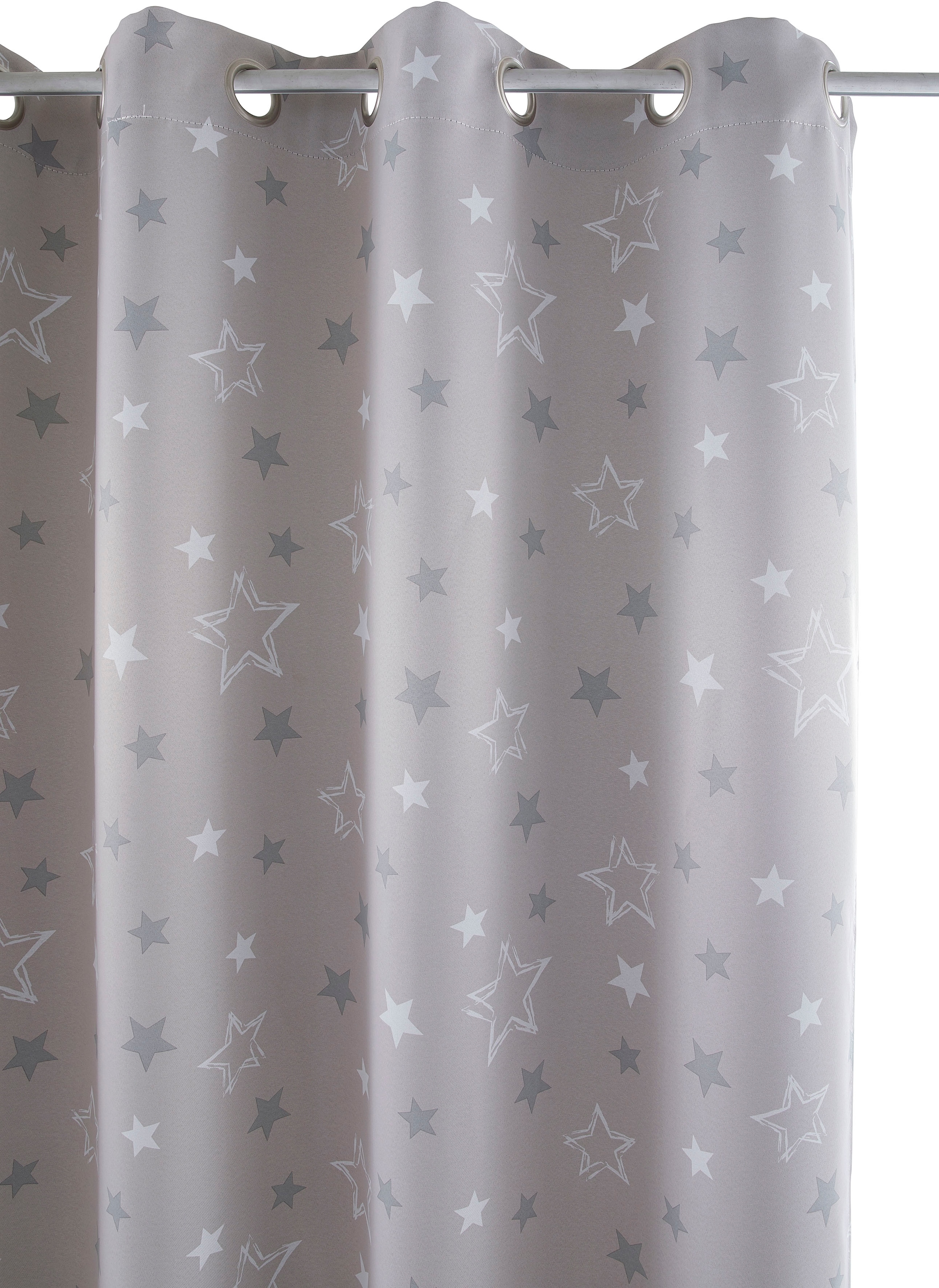 my home Rideau »STARRY« Oeillets 1 cuis tlg. bedruckt, blickdicht, verschiedene Grössen
