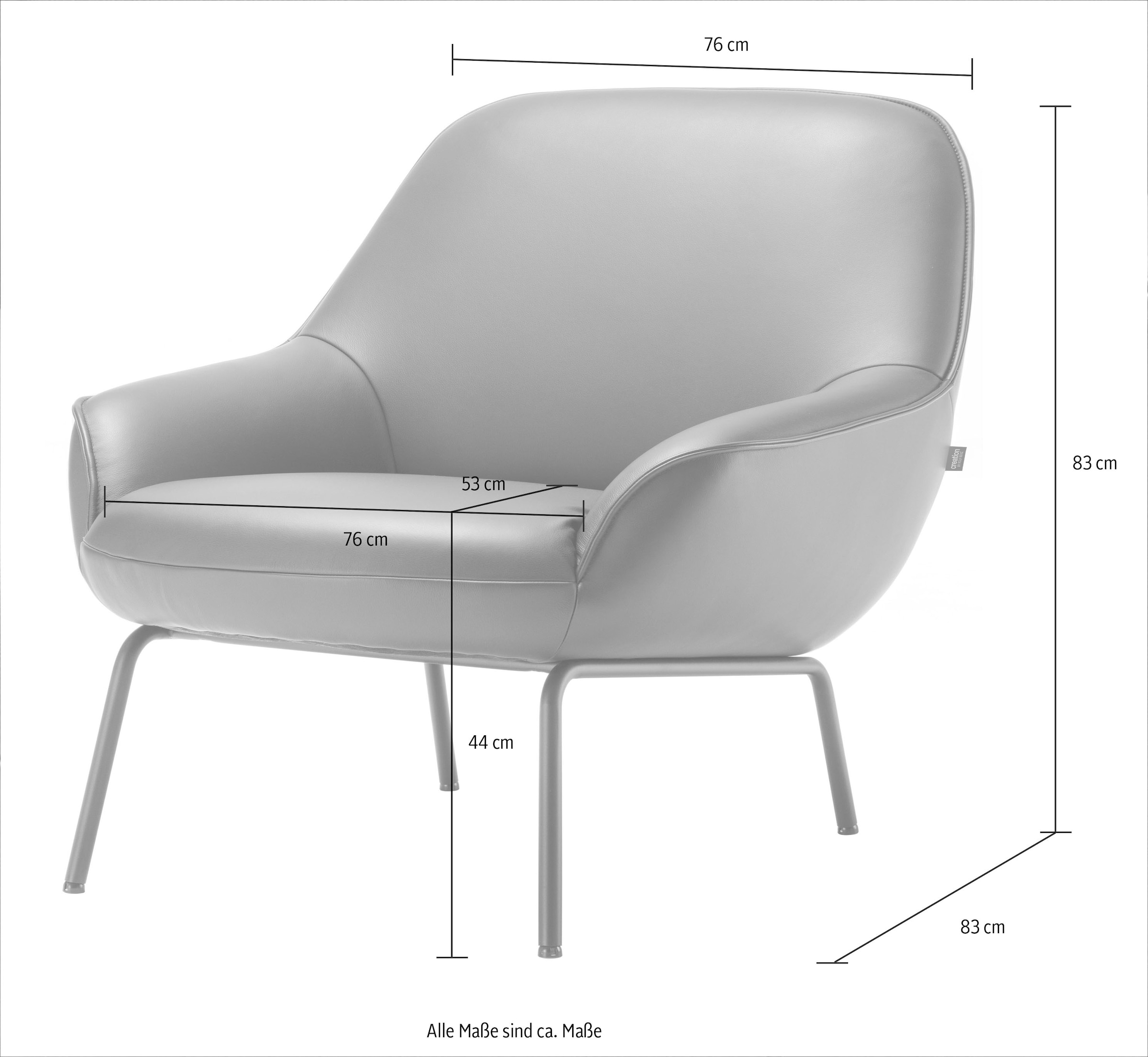 Creation BY ROLF BENZ Fauteuil »Designsessel CR.482 in hochwertiger Detailverarbeitung, Breite 76cm« et grand confort d'assise