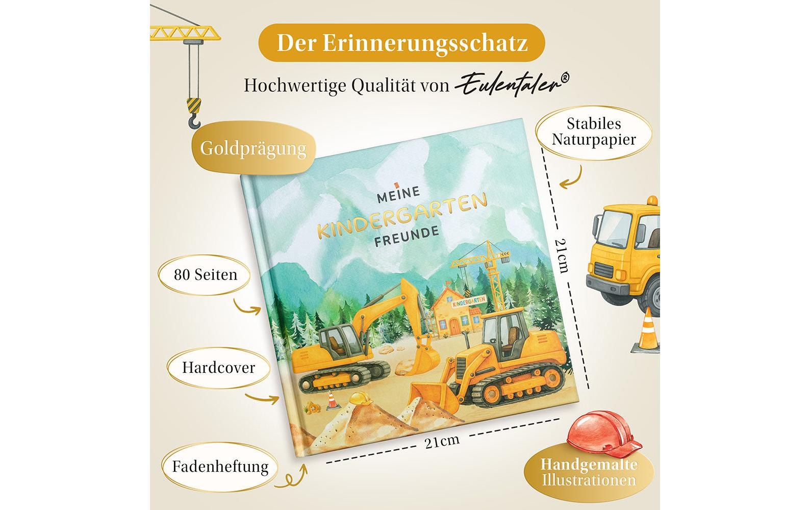   Journal intime »Eulentaler Bagger 21 x 21 cm« Freundebuch für Kindergartenfreunde