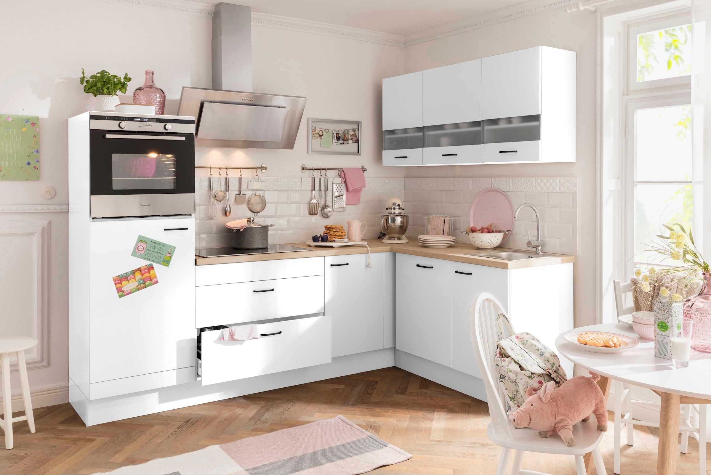 OPTIFIT Winkelküche »Elga« Soft-Close-Funktion, höhenverstellbaren Füssen, Stellbreite 265 x 175cm