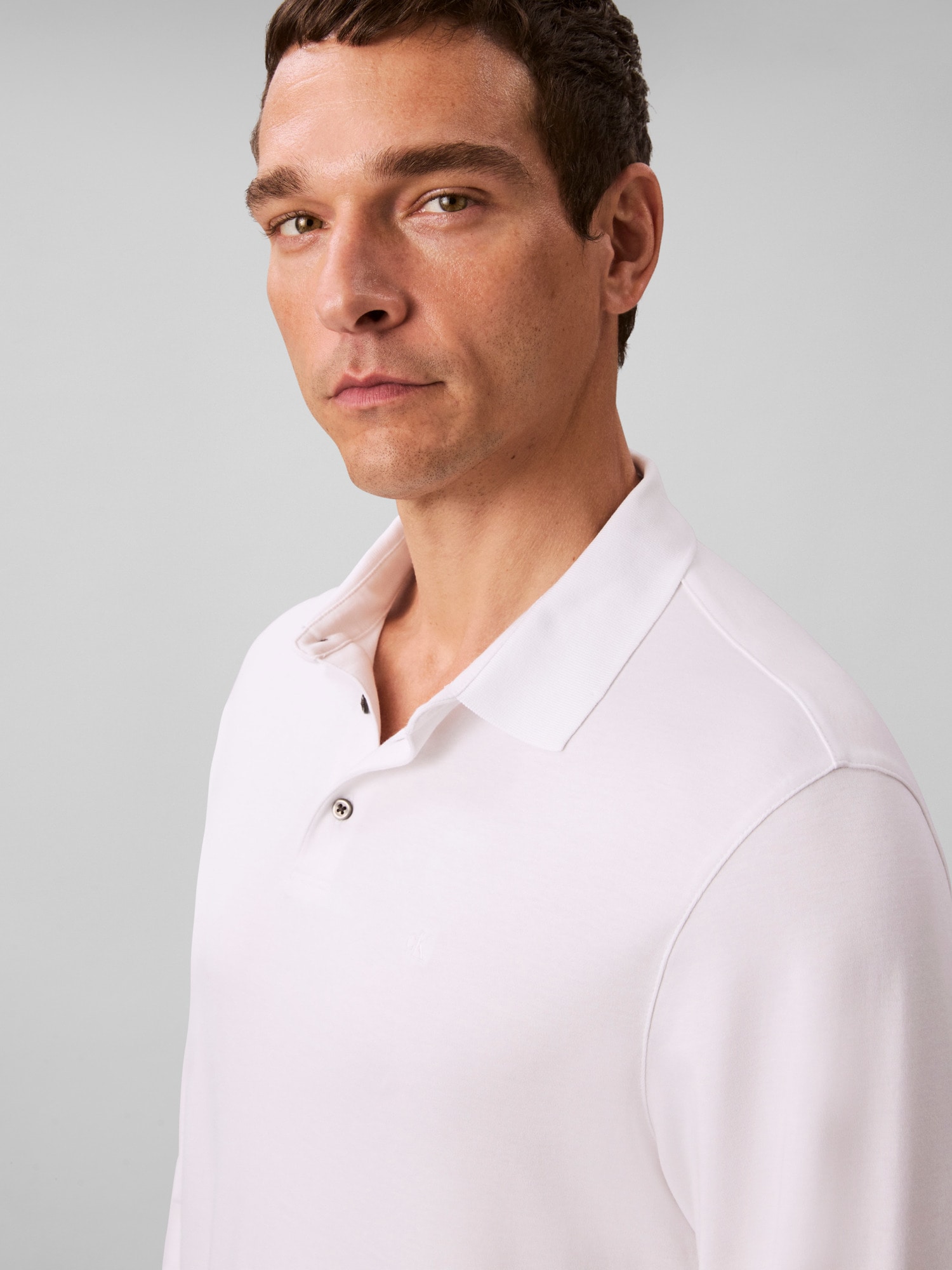 Calvin Klein Polo à manches longues »LS SUPIMA COTTON SOLID POLO« regular fit mit Rundhalsausschnitt