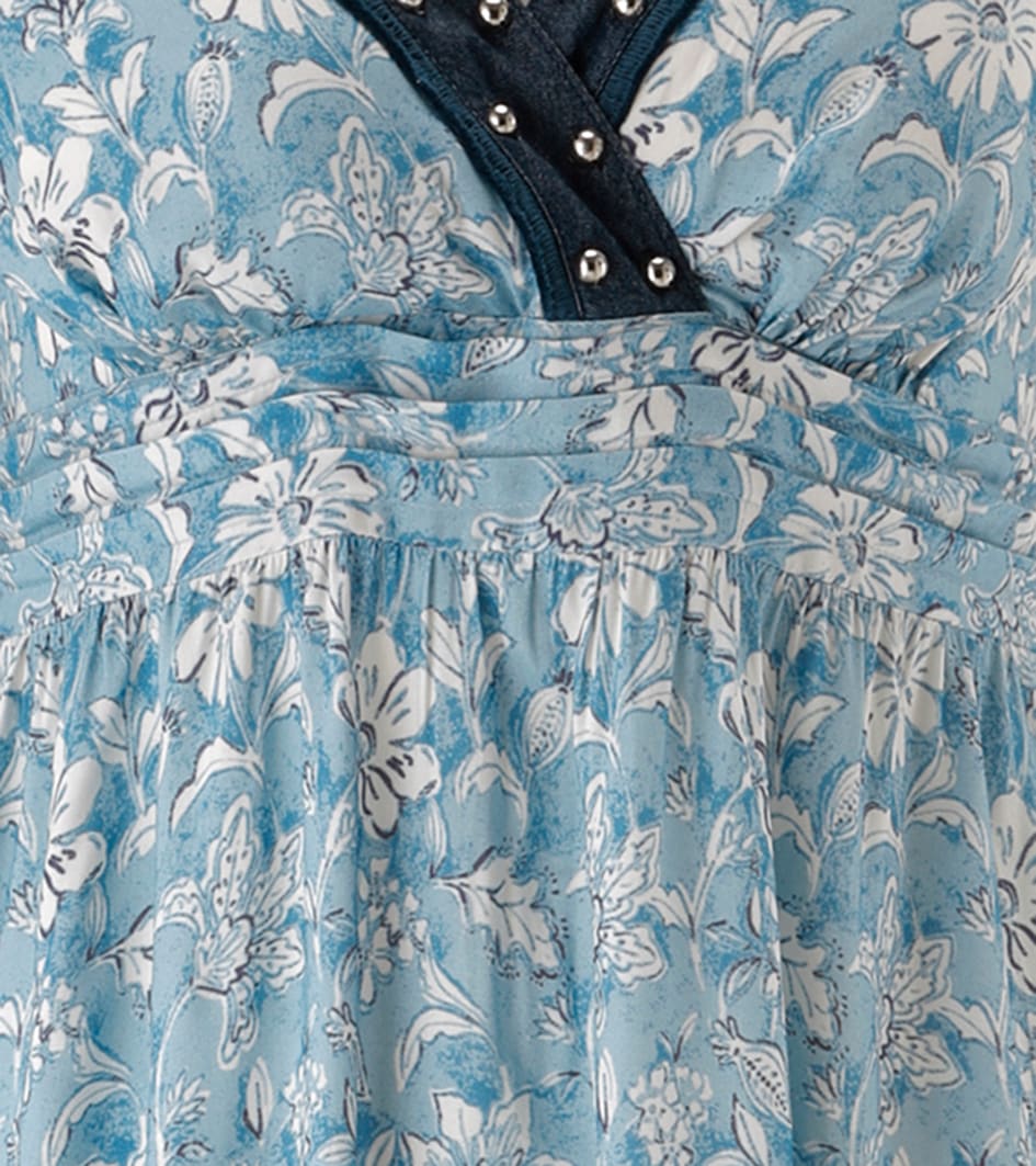 Aniston SELECTED Robe d'été mit Jeansbesatz und aufgesetzten Nieten - NEUE KOLLEKTION