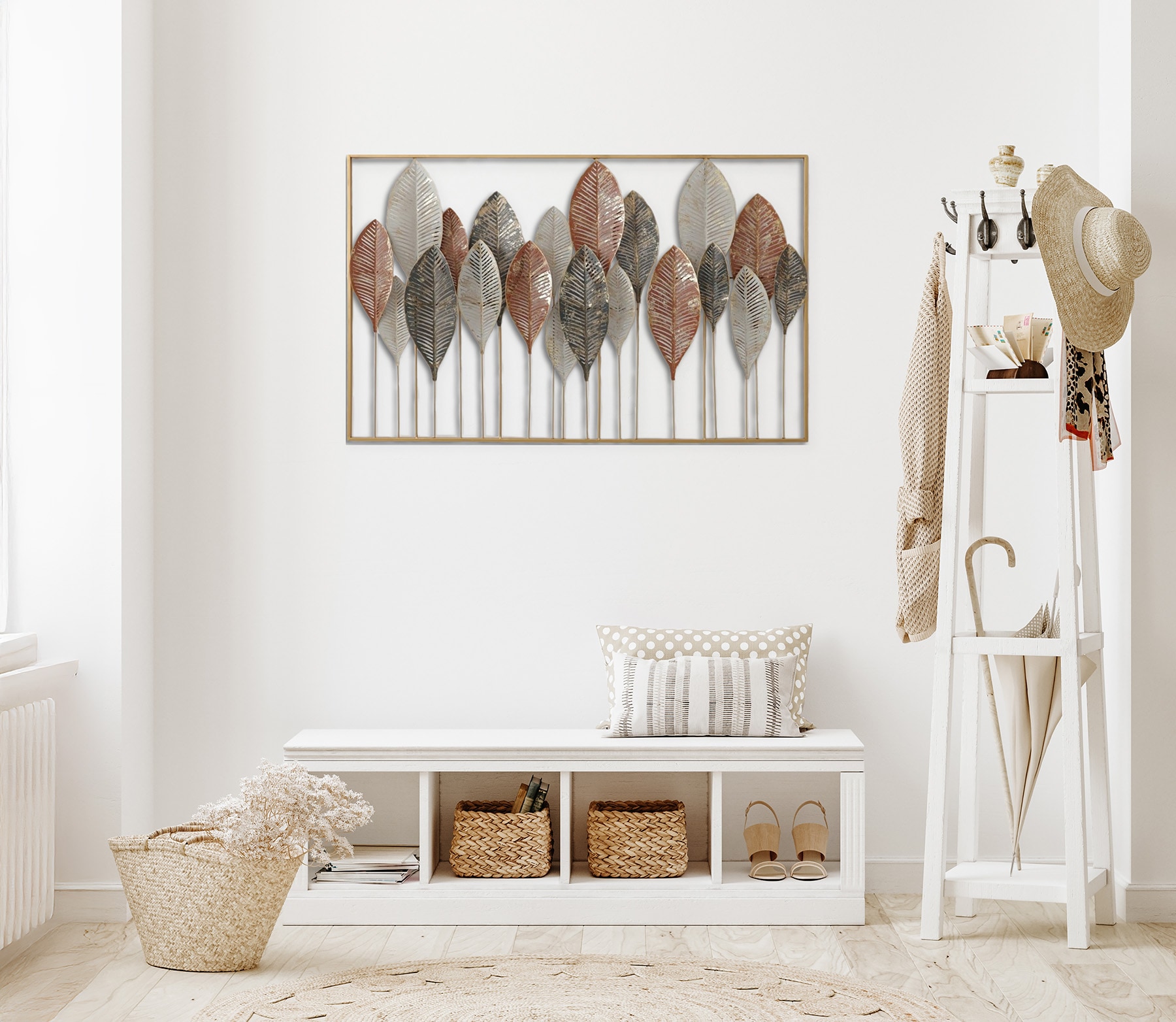 Bönninghoff Tableau métallique »HERBSTSTIMMUNG VERSCHIEDENE BLÄTTER 122x76 cm – Deko« Feuilles | Images de feuilles | Plantes Décoration murale