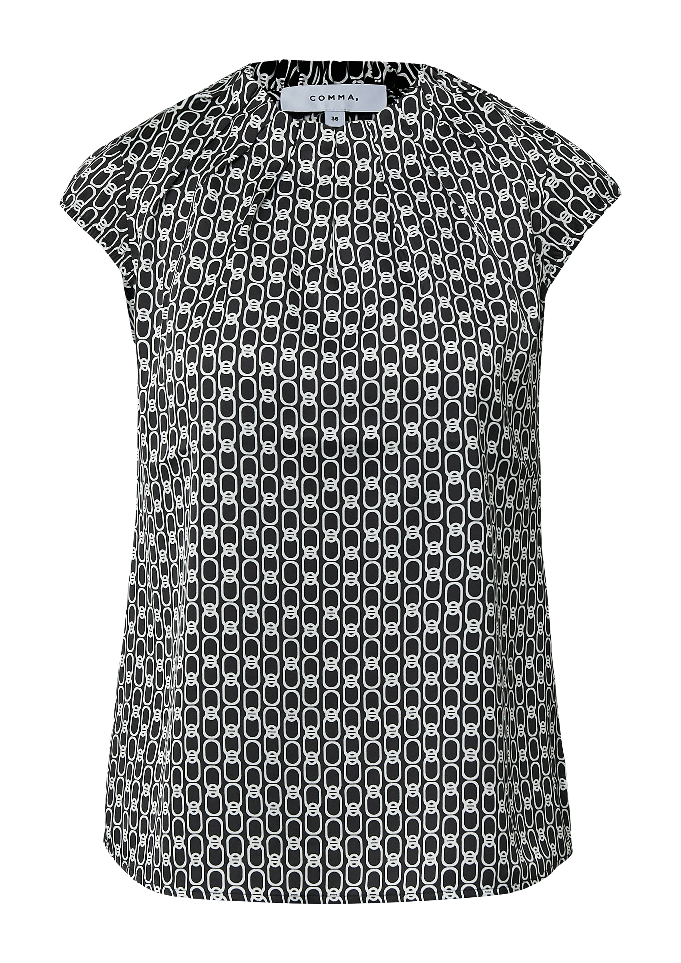 Comma Chemise en satin mit All-Over Print