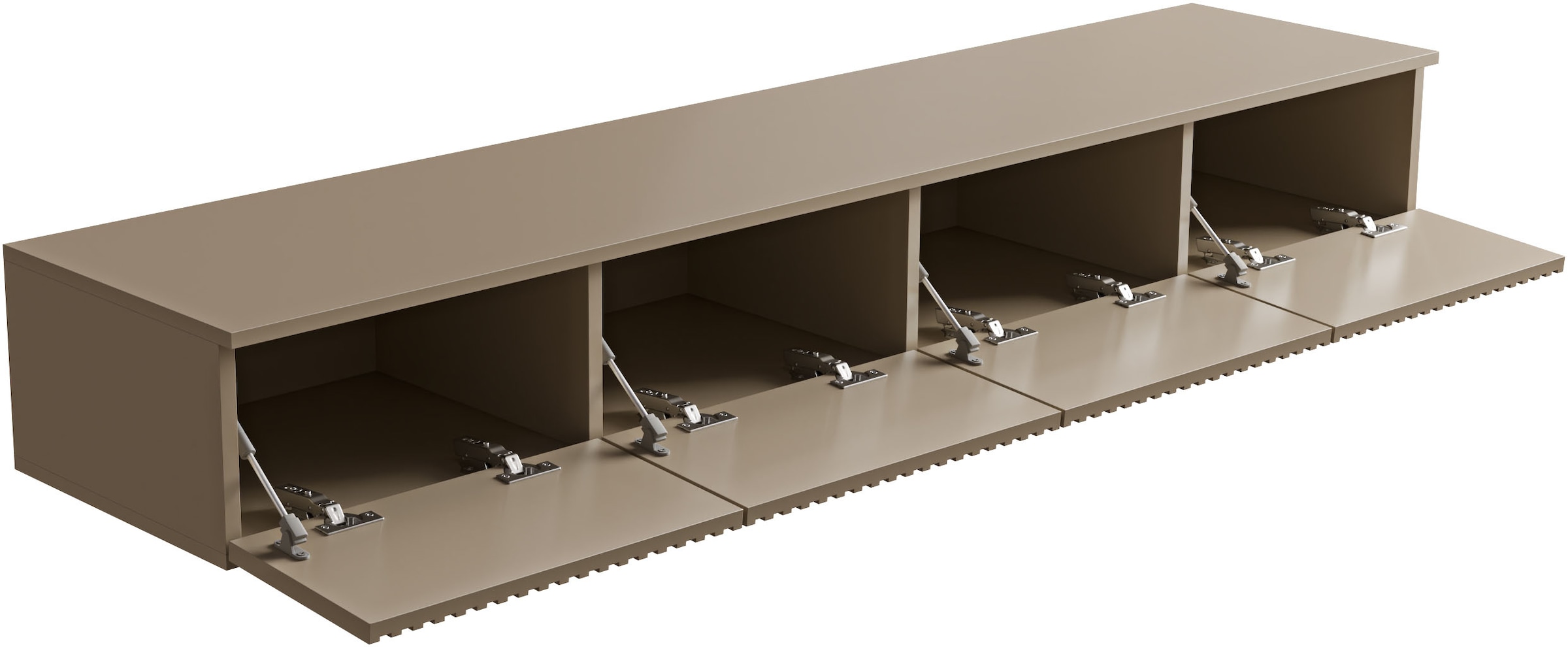 HBZ Table basse »Lowboard Lanai, hängend, mit moderner Rillenoptik« 1 cuis tlg. Largeur 180cm, revêtement mélaminé, ouverture par pression