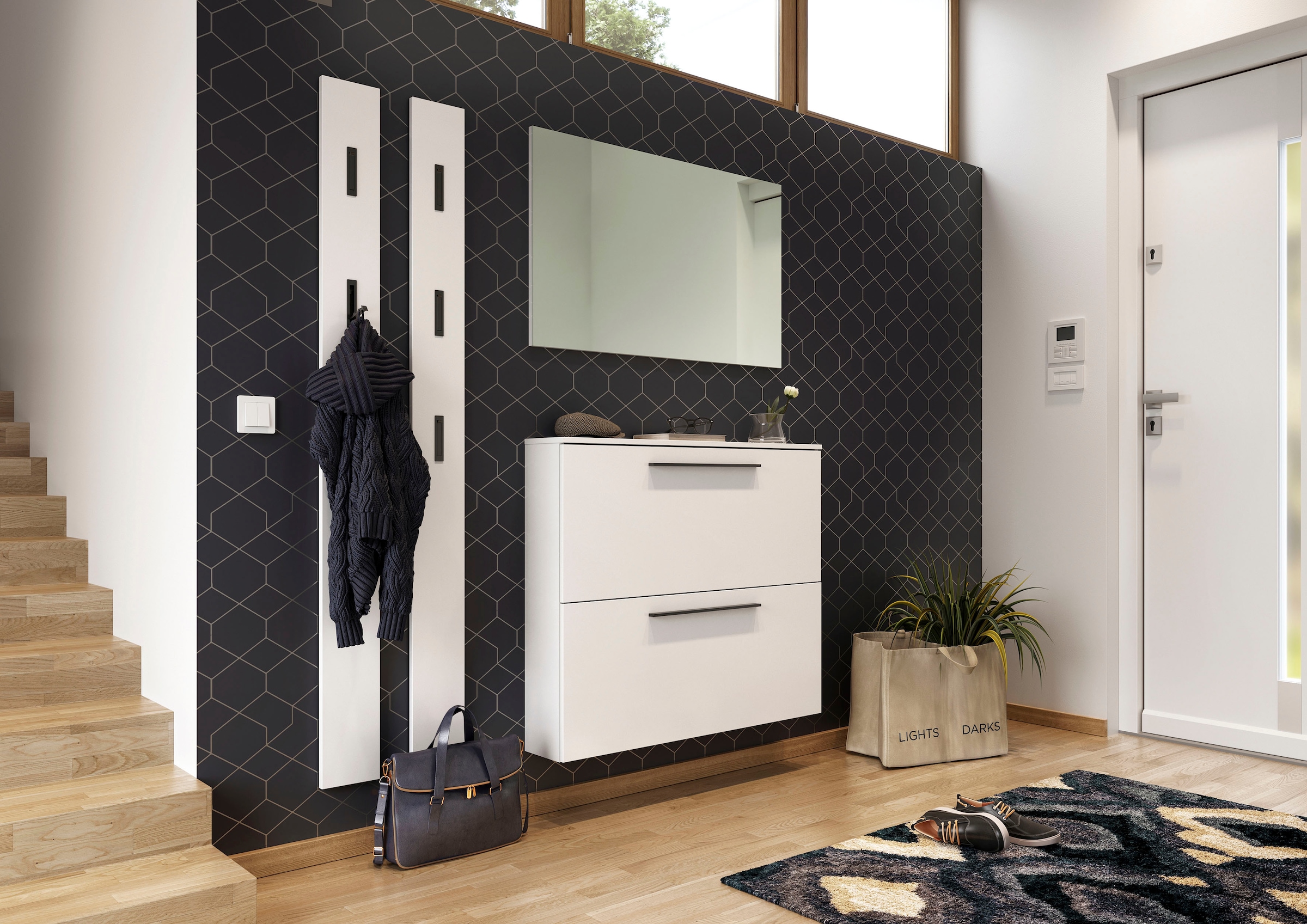 GERMANIA Schuhschrank »GW-Utah Schuhschrank in 2 Breiten, mit 2 oder 3 Klappen,« stehend und hängend montierbar