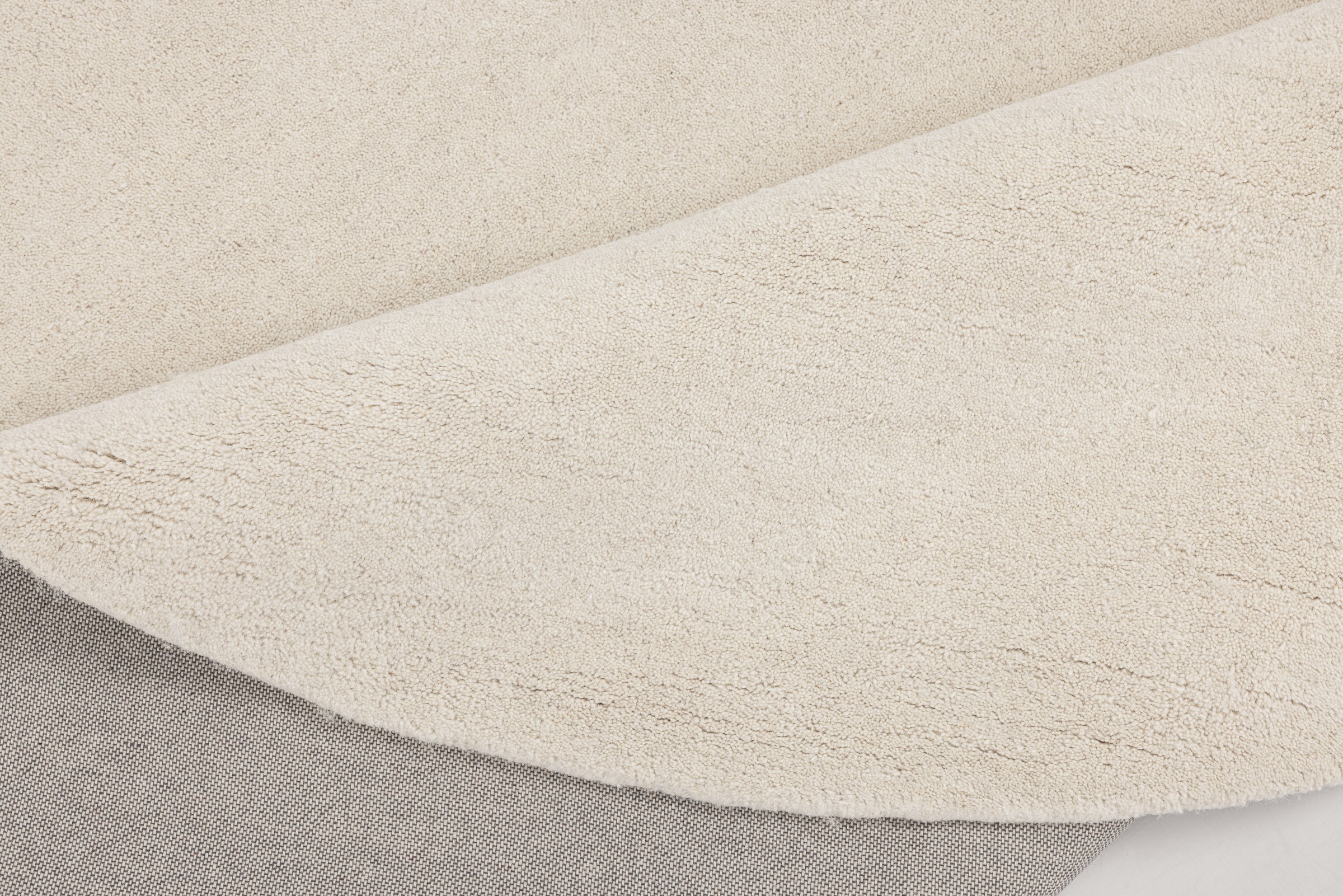 my home Wollteppich »Gabbo Natur, Handgefertigt, Teppich, reine Wolle, meliert« rund 14 mm Höhe besonders weich und dicht