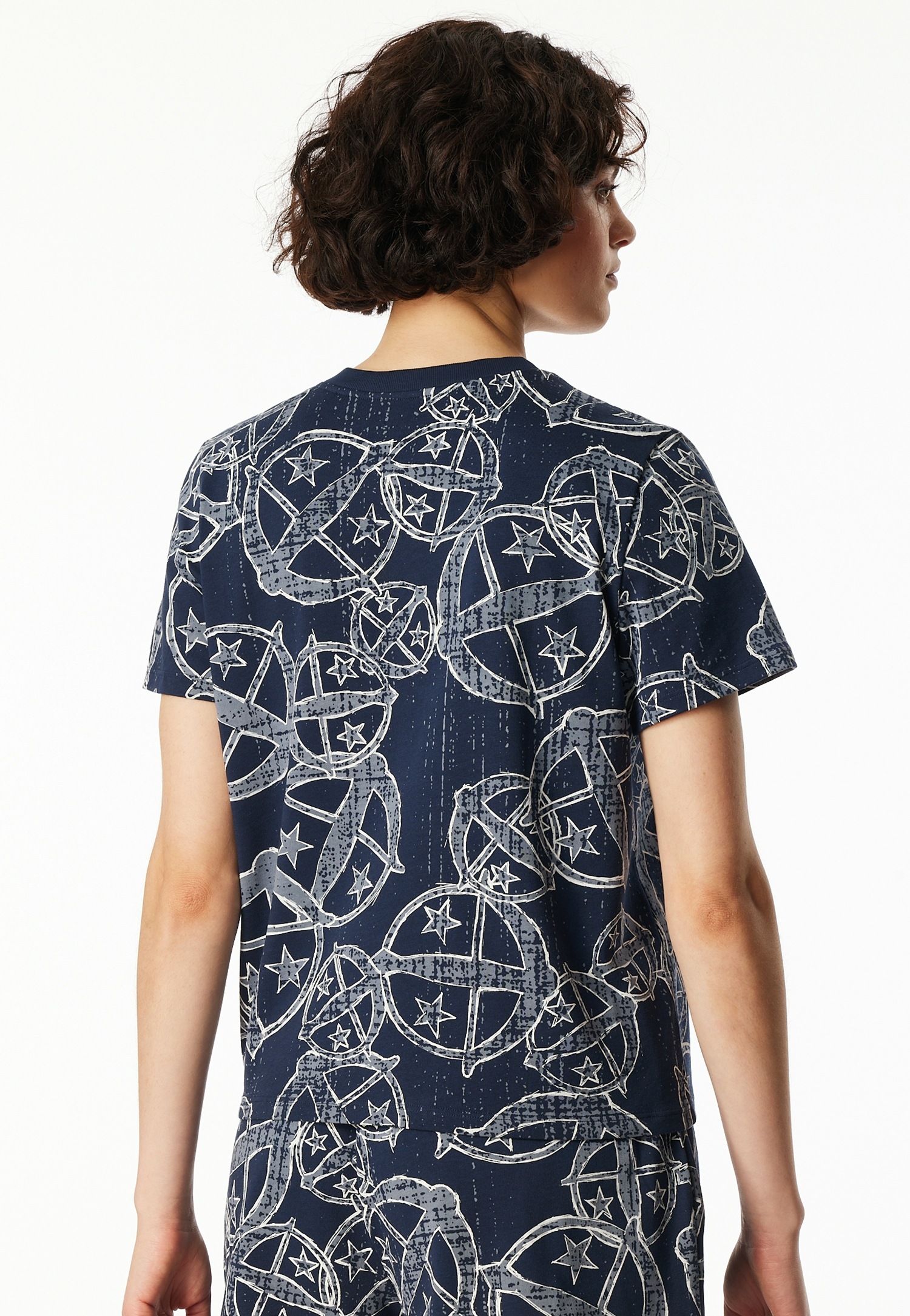 Schiesser T-Shirt »Schiesser 150 Years« Allover-Druck, Baumwolle, Loose Fit