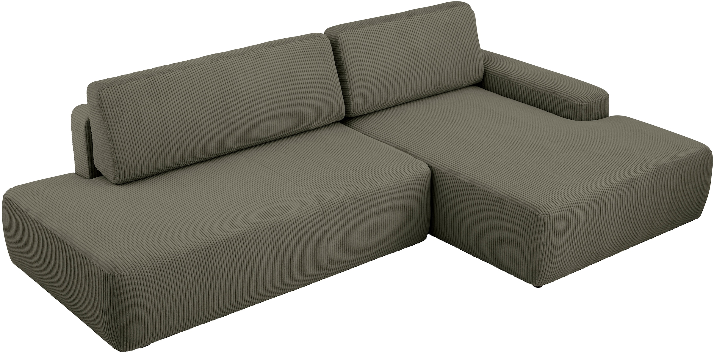 Home affaire Canapé d'angle »TORGE, Schlafsofa Cord, Samtvelours u. Strukur fein, Couch in L-Form« fonction couchage et coffre, surface de couchage : 210x125 cm, nouveau design