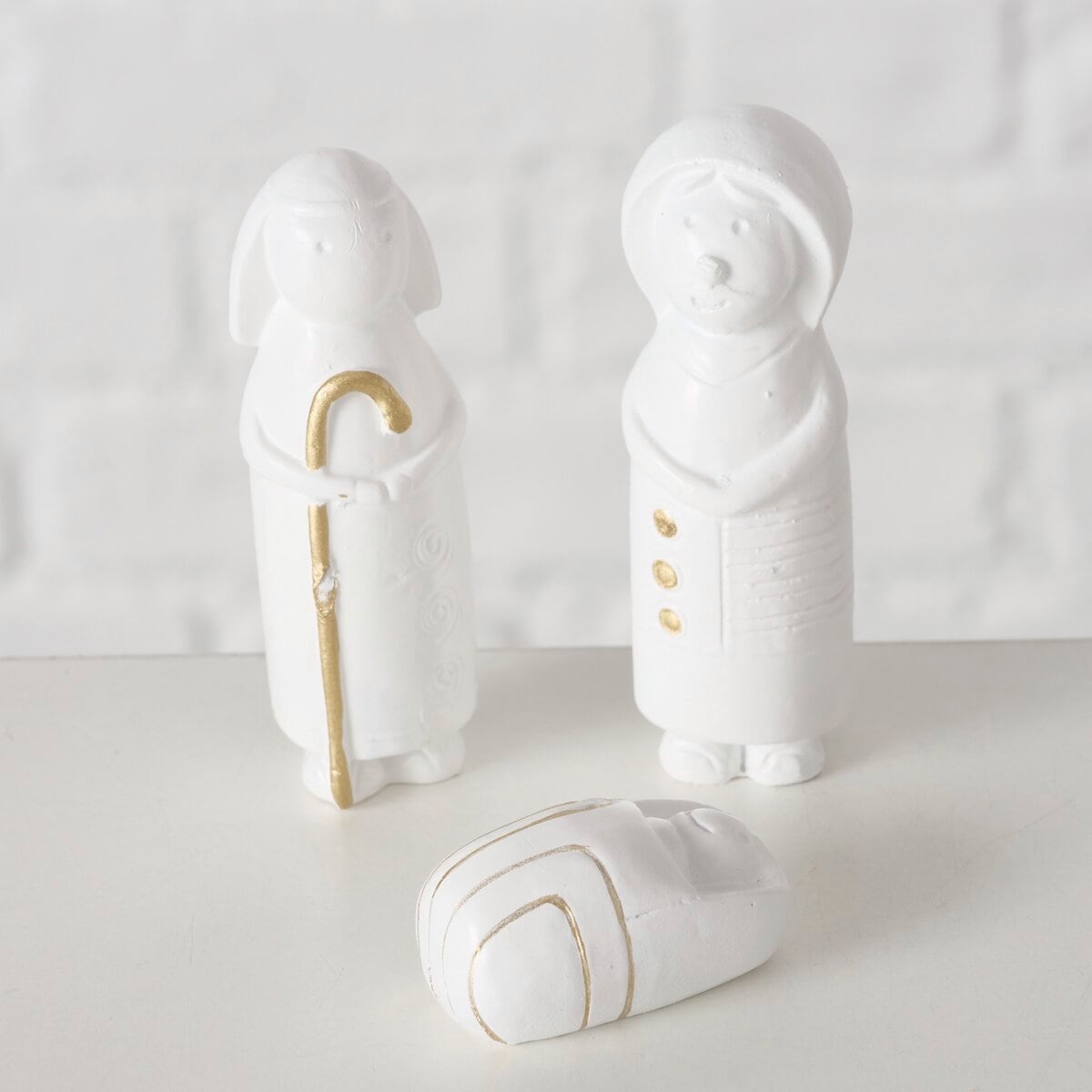 GOODproduct Crèche »1 Stück, 12 handgemalte Figuren, Elegante Schwarz-Weiss-Optik« Handgemalte Figuren mit liebevollen Details, Höhe 32 cm