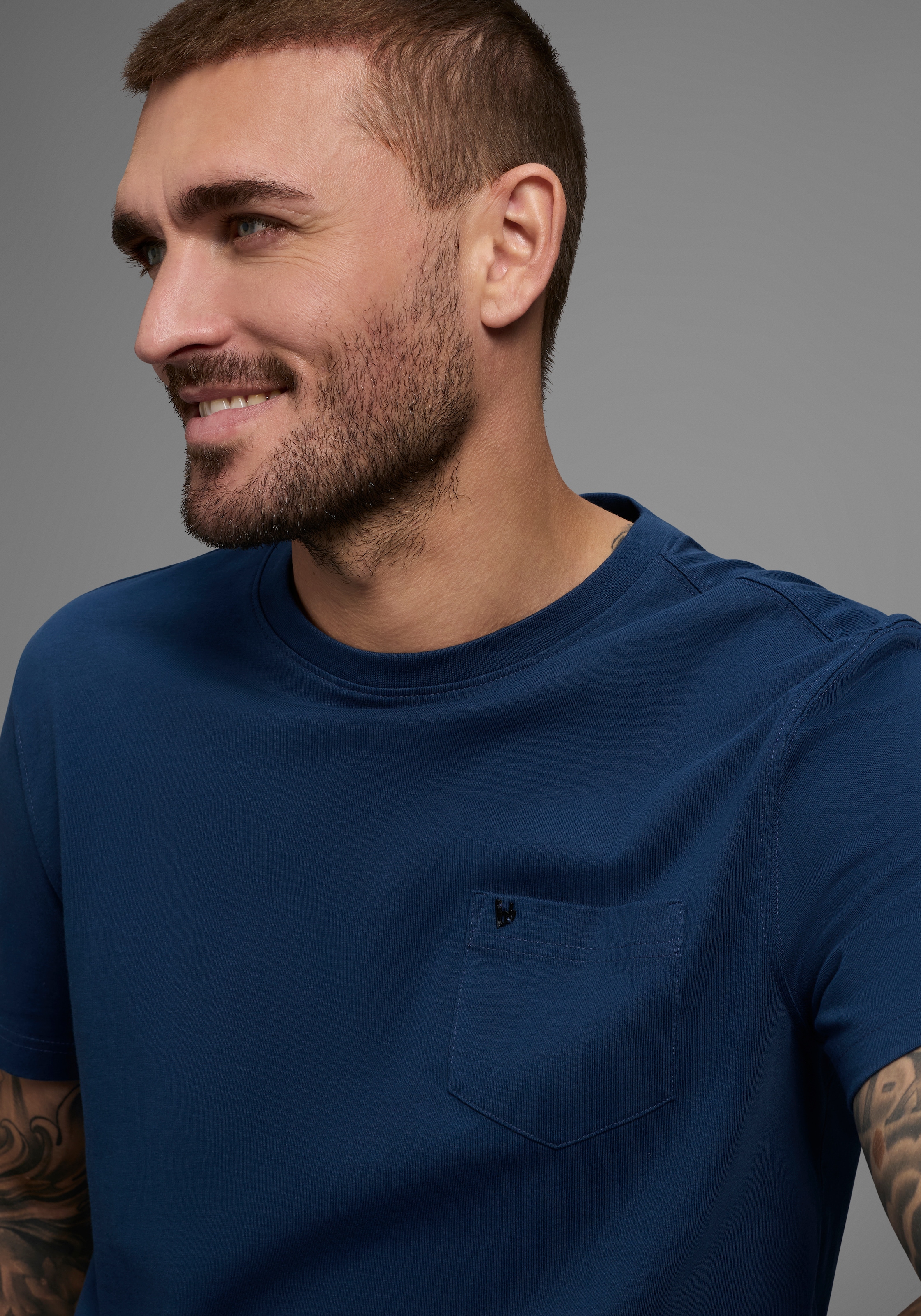 Bruno Banani T-shirt Gewaschene Optik mit Brusttasche