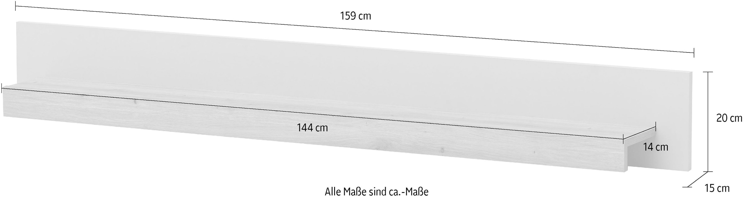 Home affaire Tableau mural »Sonora, modernes Wandregal, Wandhalter mit Ablagefläche, 159 cm breit« vielseitig einsetzbares Hängeregal, in zwei Grössen verfügbar