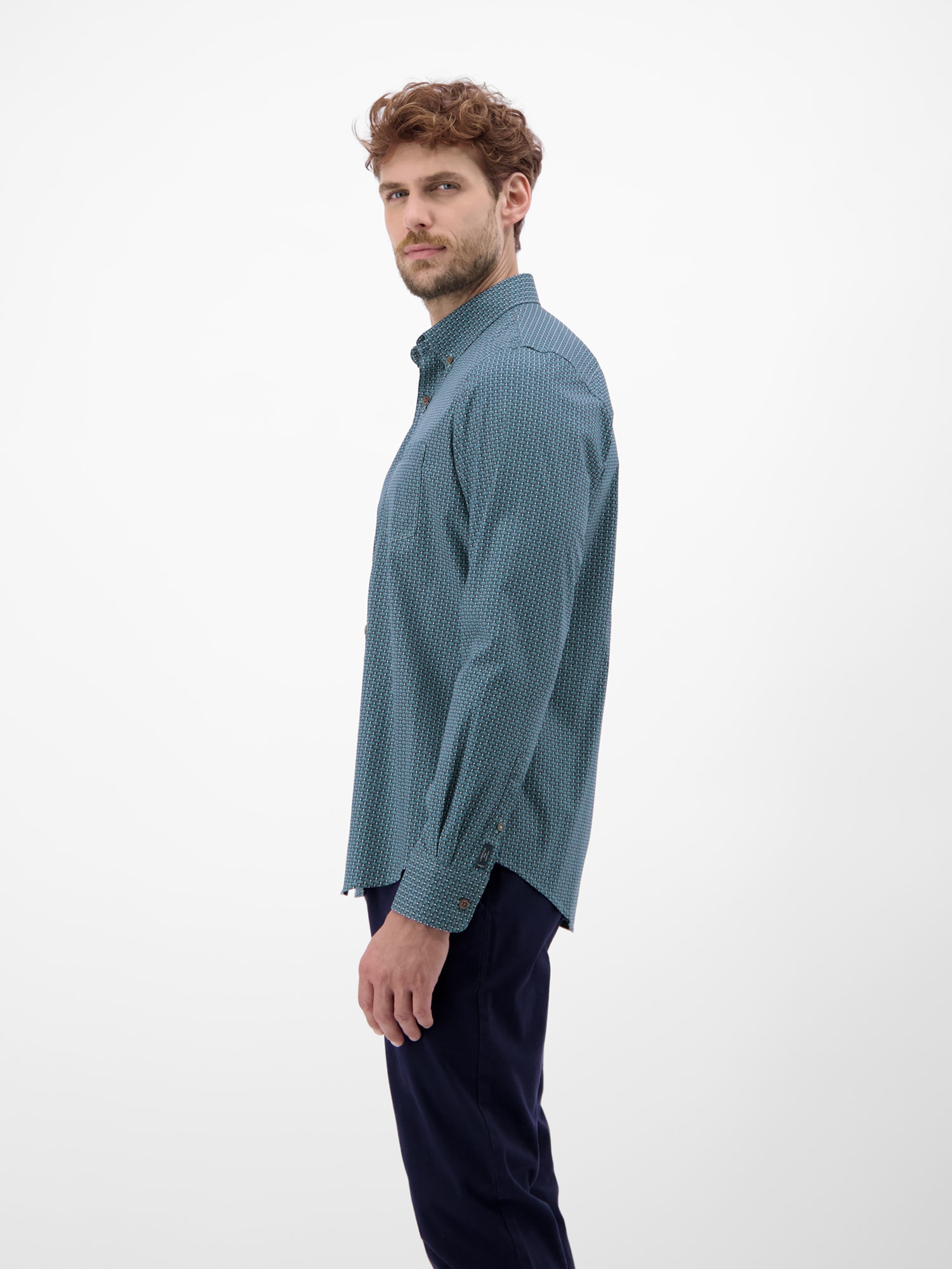 LERROS Langarmhemd »LERROS Herrenhemd mit Ornamentmuster«