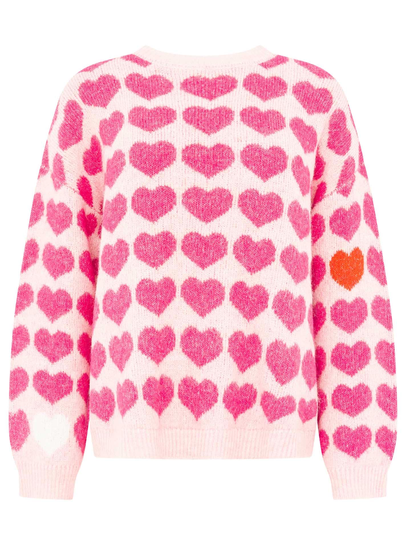 Zwillingsherz Pull en tricot »"HEARTS"« oversize, motif cœur, col rond, épaules tombantes, tricot