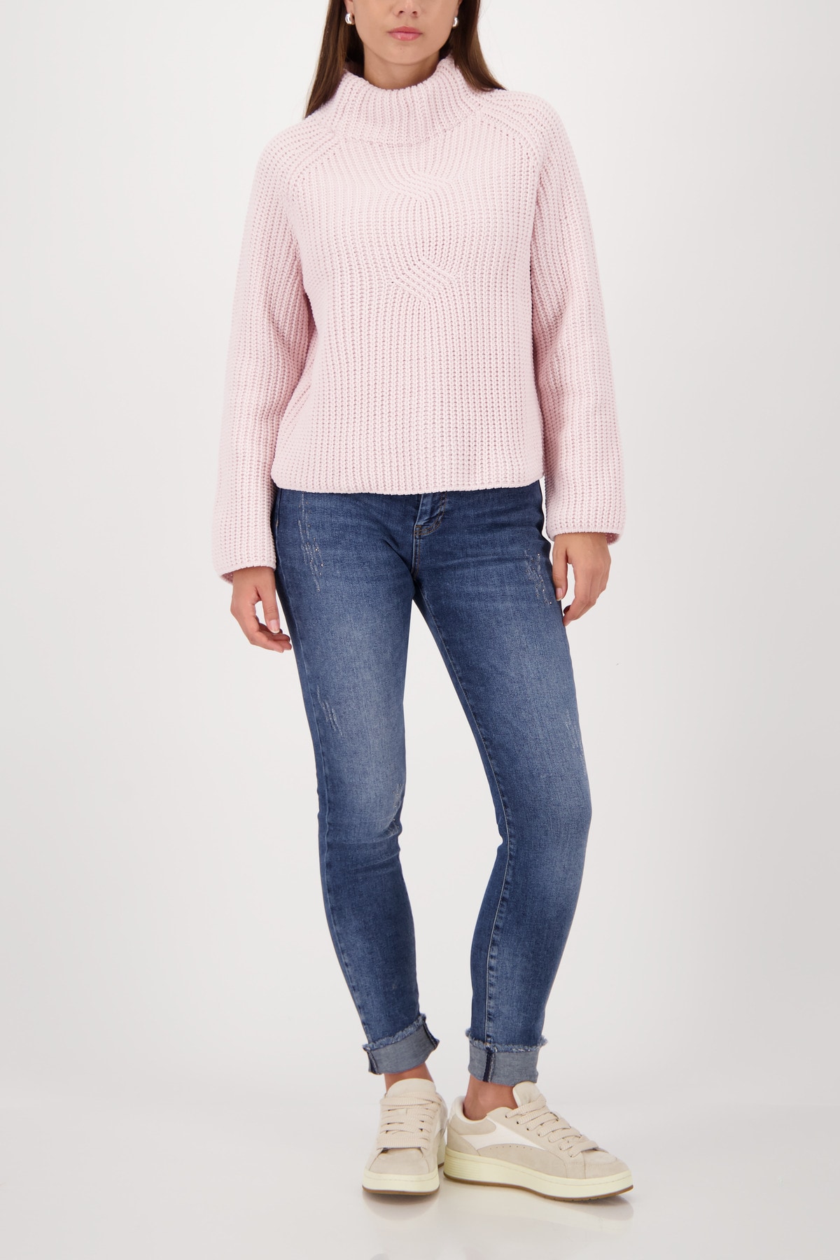 Monari Strickpullover »Pullover Basic Chenille« Regular fit mit Stehkragen