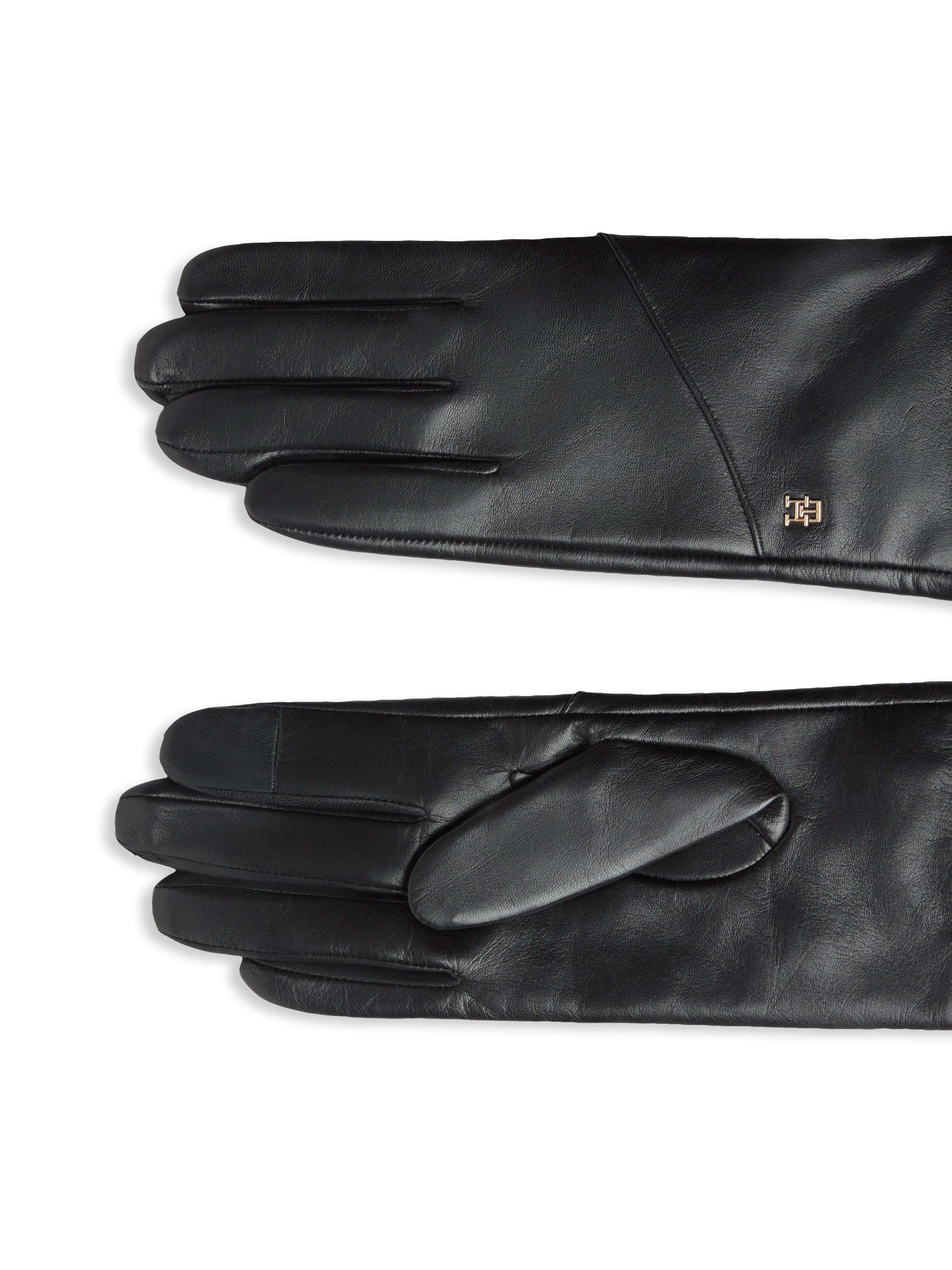Tommy Hilfiger Gants en cuir »ELEVATED CHIC LEATHER GLOVES« coupe régulière avec logo de la marque