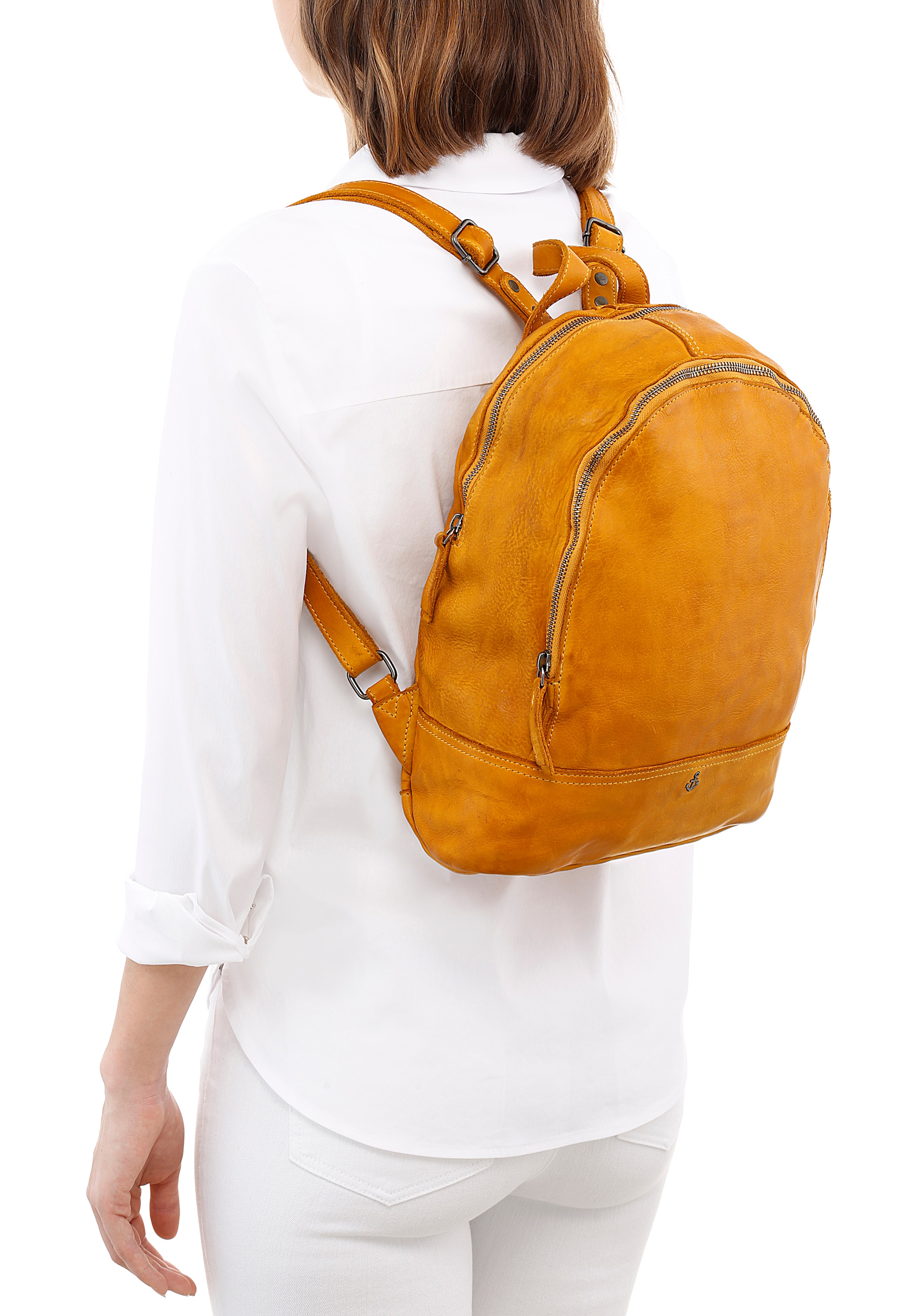 HARBOUR 2nd Cityrucksack »Meghan« aus Leder mit typischen Marken-Anker-Label und Schmuckanhänger