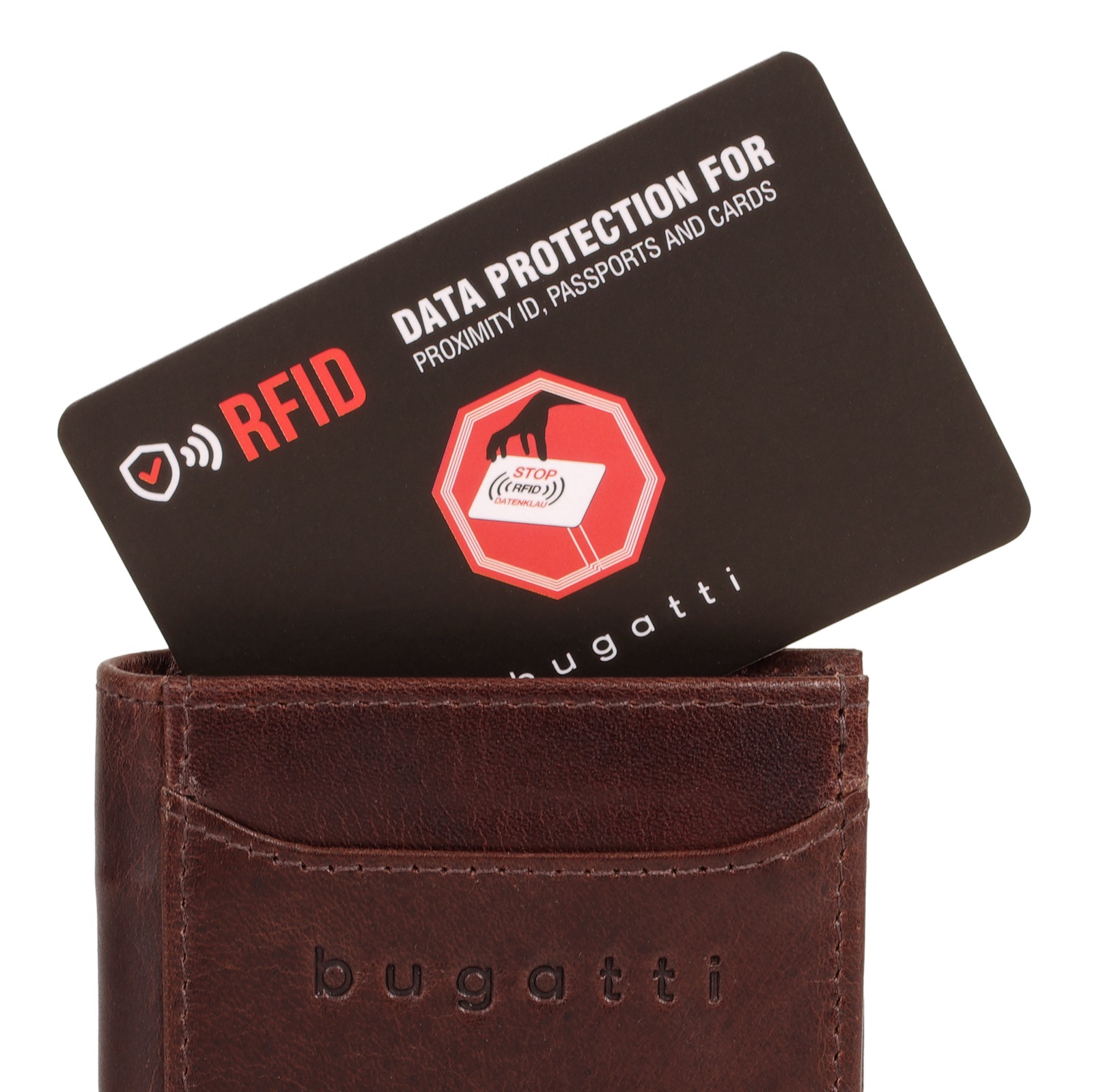 bugatti Porte-monnaie »BUGATTI Herren, Damen SECURE SLIM echt Leder« cuir véritable