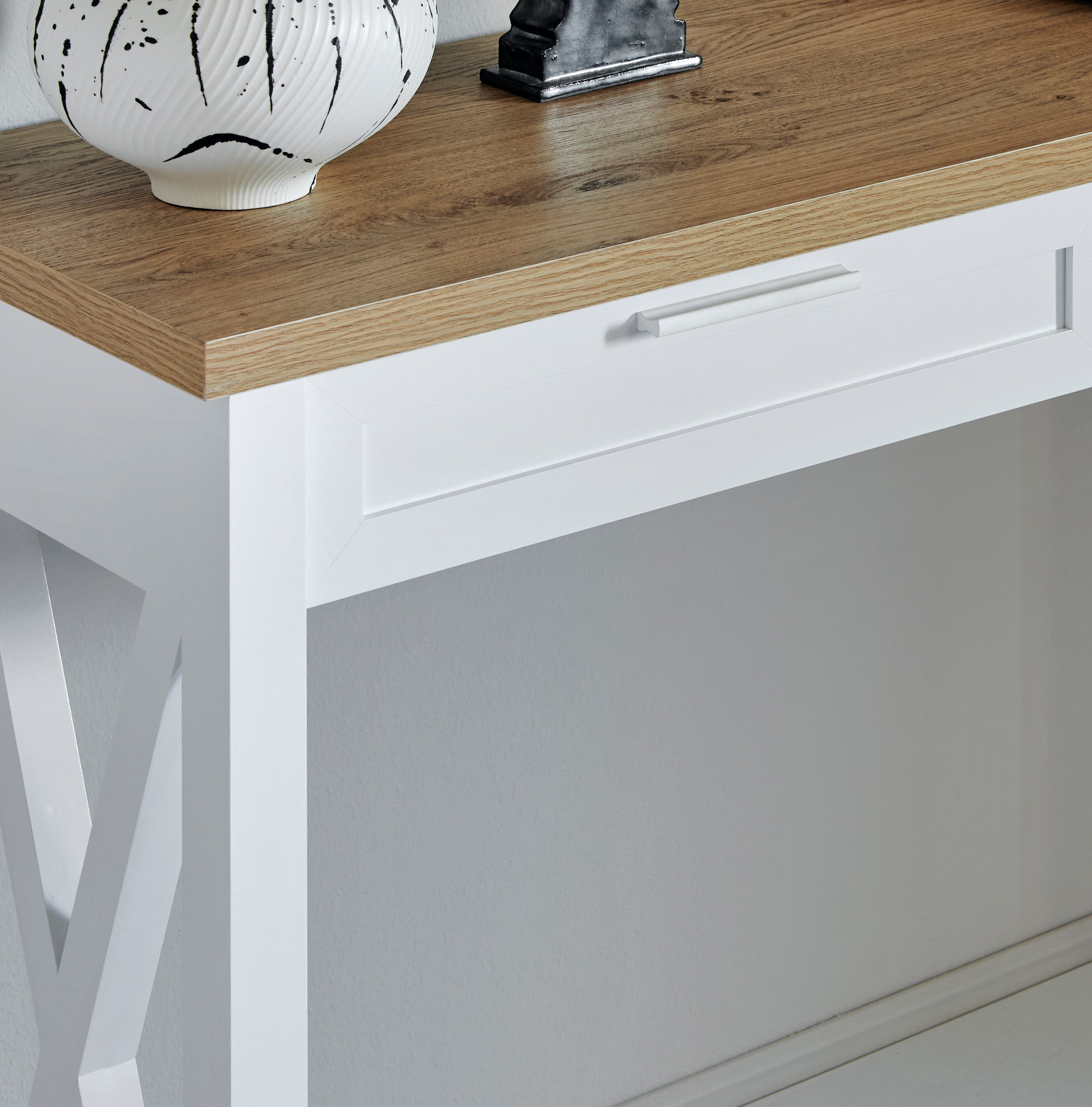 Jahnke Konsolentisch »Chalet« 1 Stk. tlg. Konsolentisch mit 2 Schubladen und Ablage, Landhausstil, X-Design