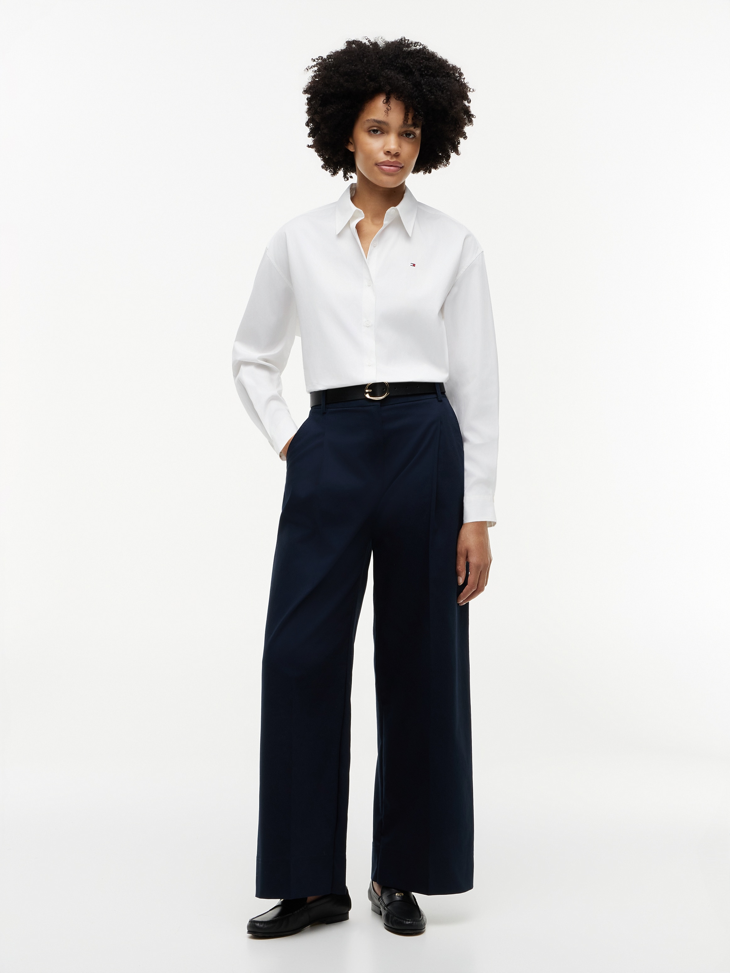 Tommy Hilfiger Blouse chemise »SUMMER POPLIN LS BOXY SHIRT« Coton, coupe boxy fit