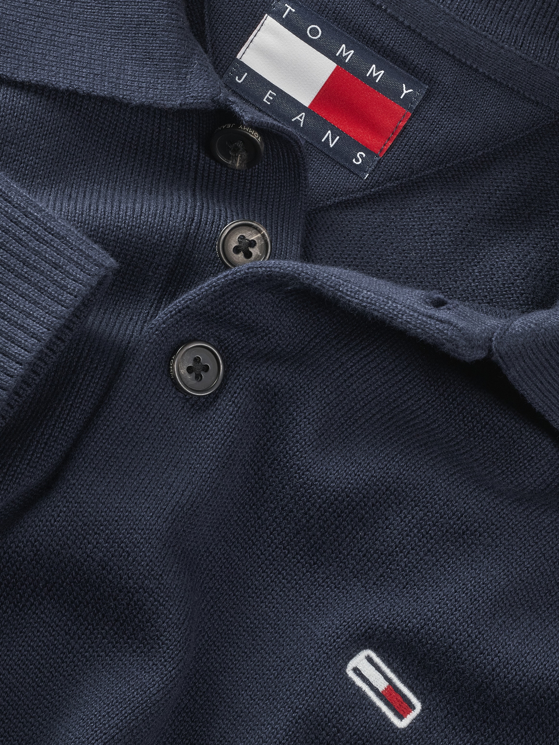 Tommy Jeans Polokragenpullover »TJM SLIM ESSENTIAL POLO SWEATER« mit Logostickerei