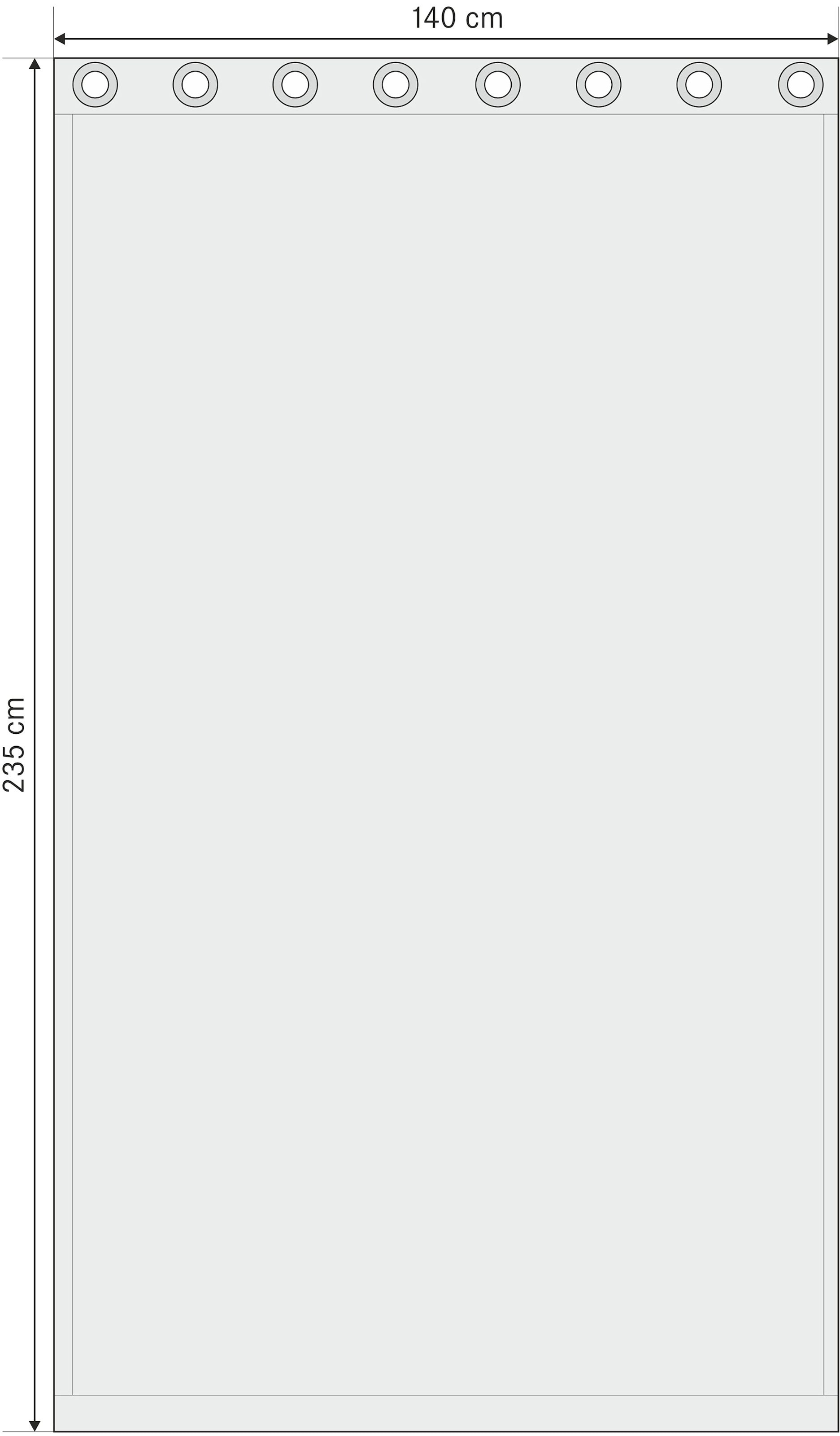 Happy Home Rideau »MIRANDA« Oeillets 1 cuis tlg. HxB: 235x140, halbtransparent